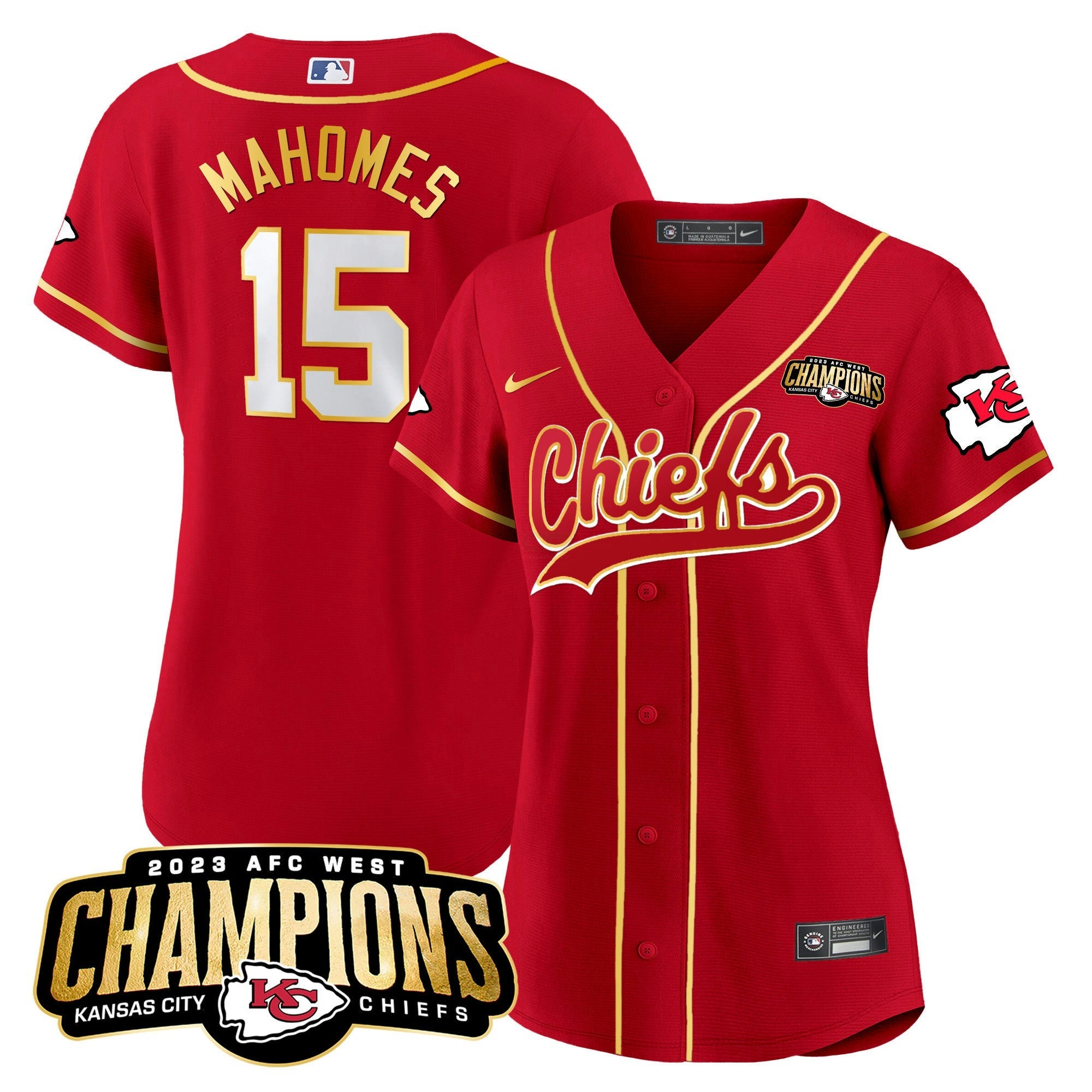 Camisa NFL Women’s 2023 AFC West Champions Patch Jersey