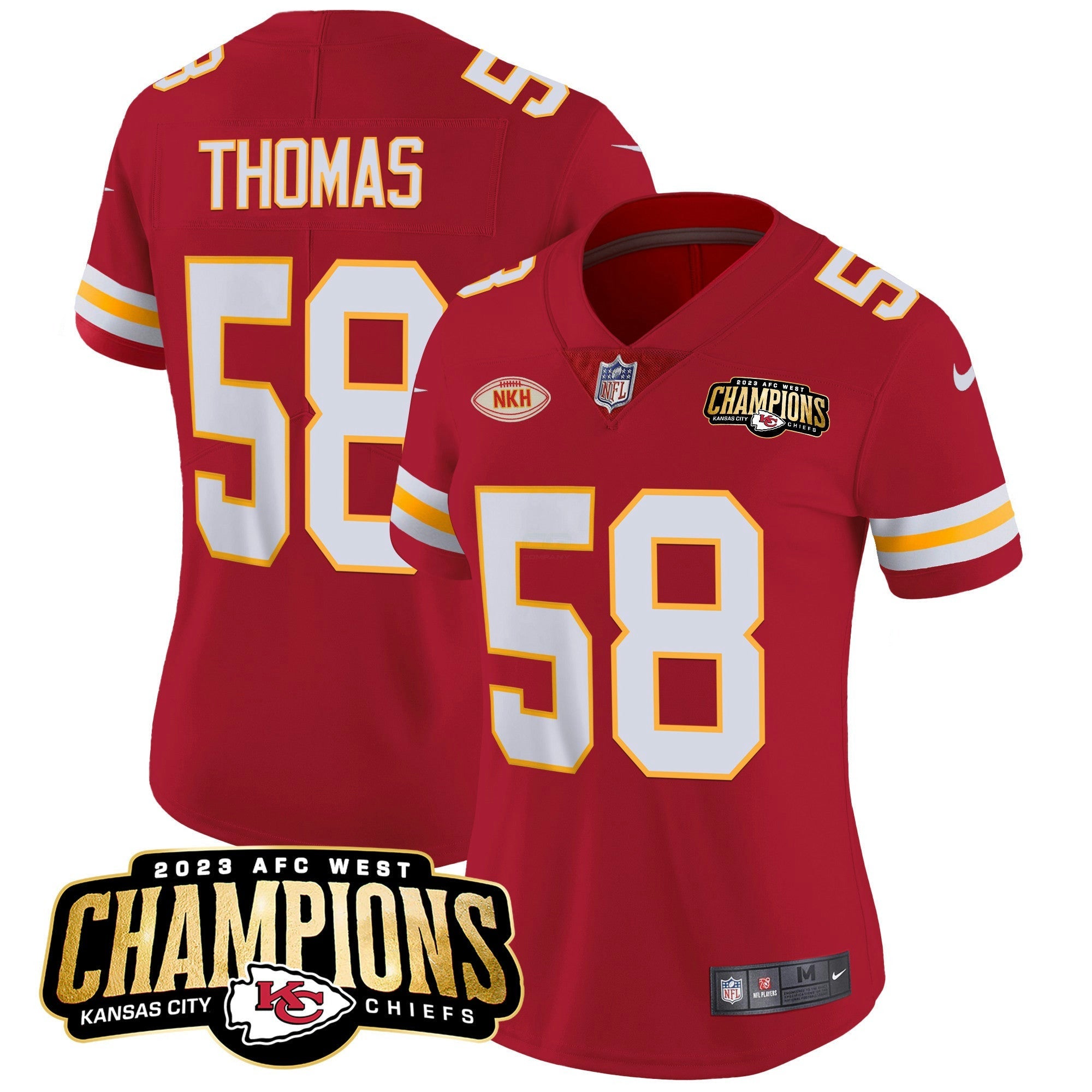 Camisa NFL Women’s 2023 AFC West Champions Patch Vapor Limited Jersey