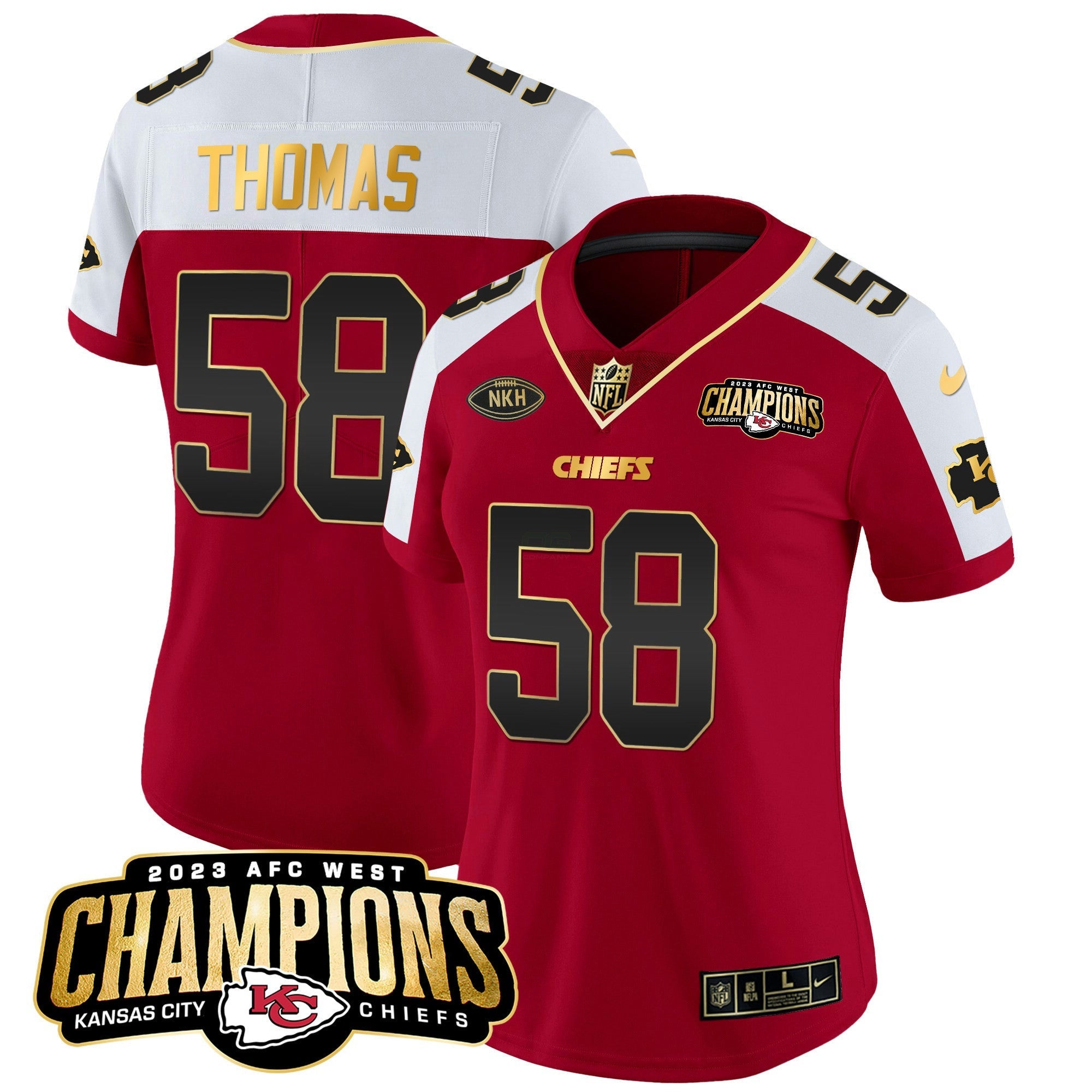 Camisa NFL Women’s 2023 AFC West Champions Patch Vapor Limited Jersey