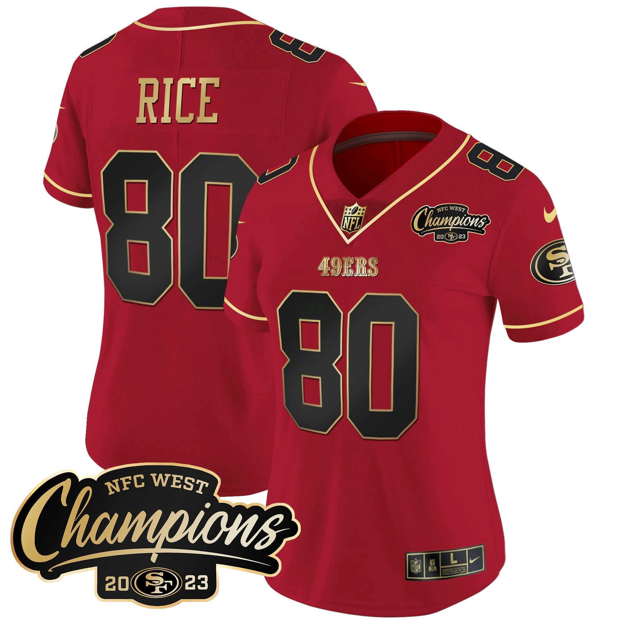 Camisa NFL Women’s 2023 NFC West Champions Patch Vapor Jersey