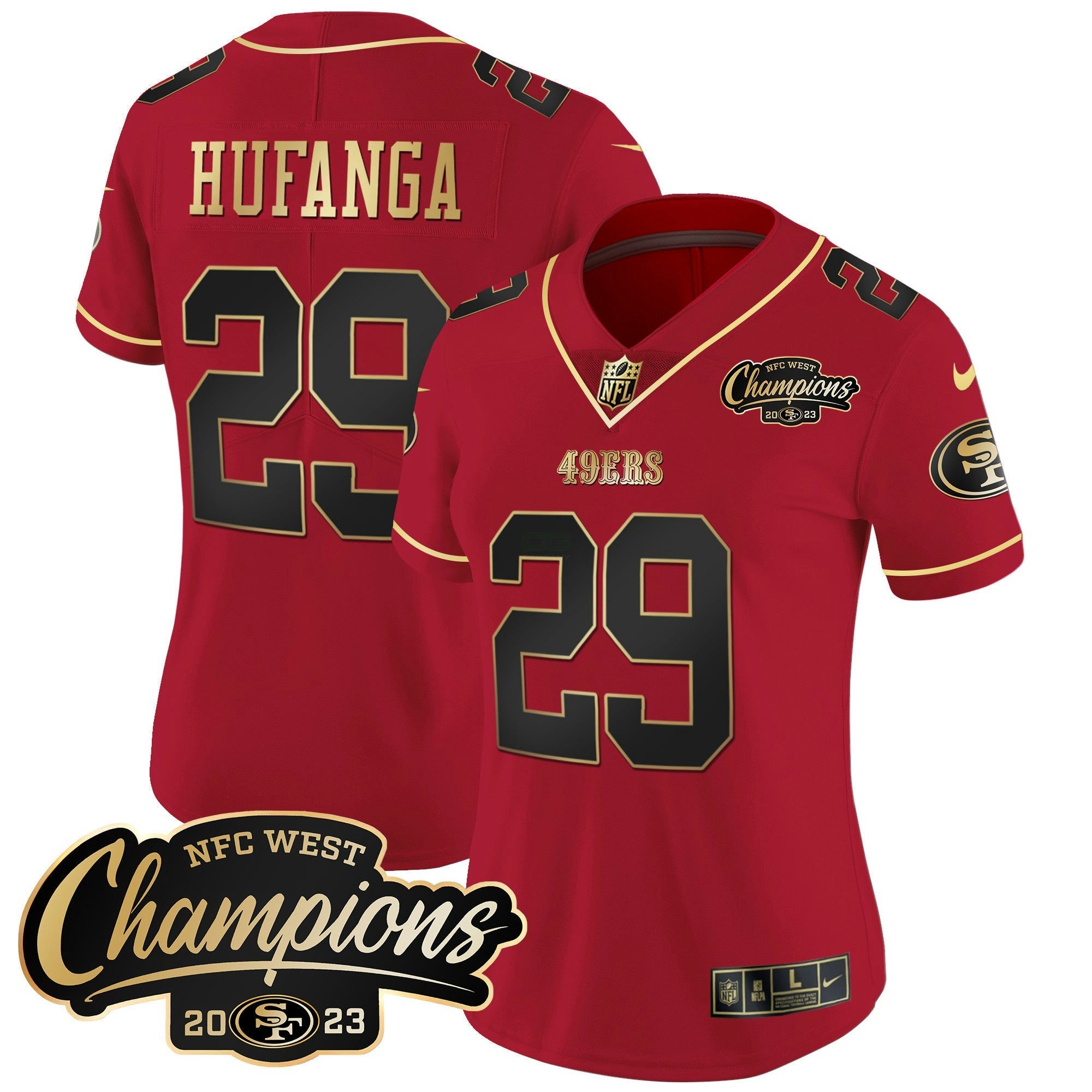 Camisa NFL Women’s 2023 NFC West Champions Patch Vapor Jersey