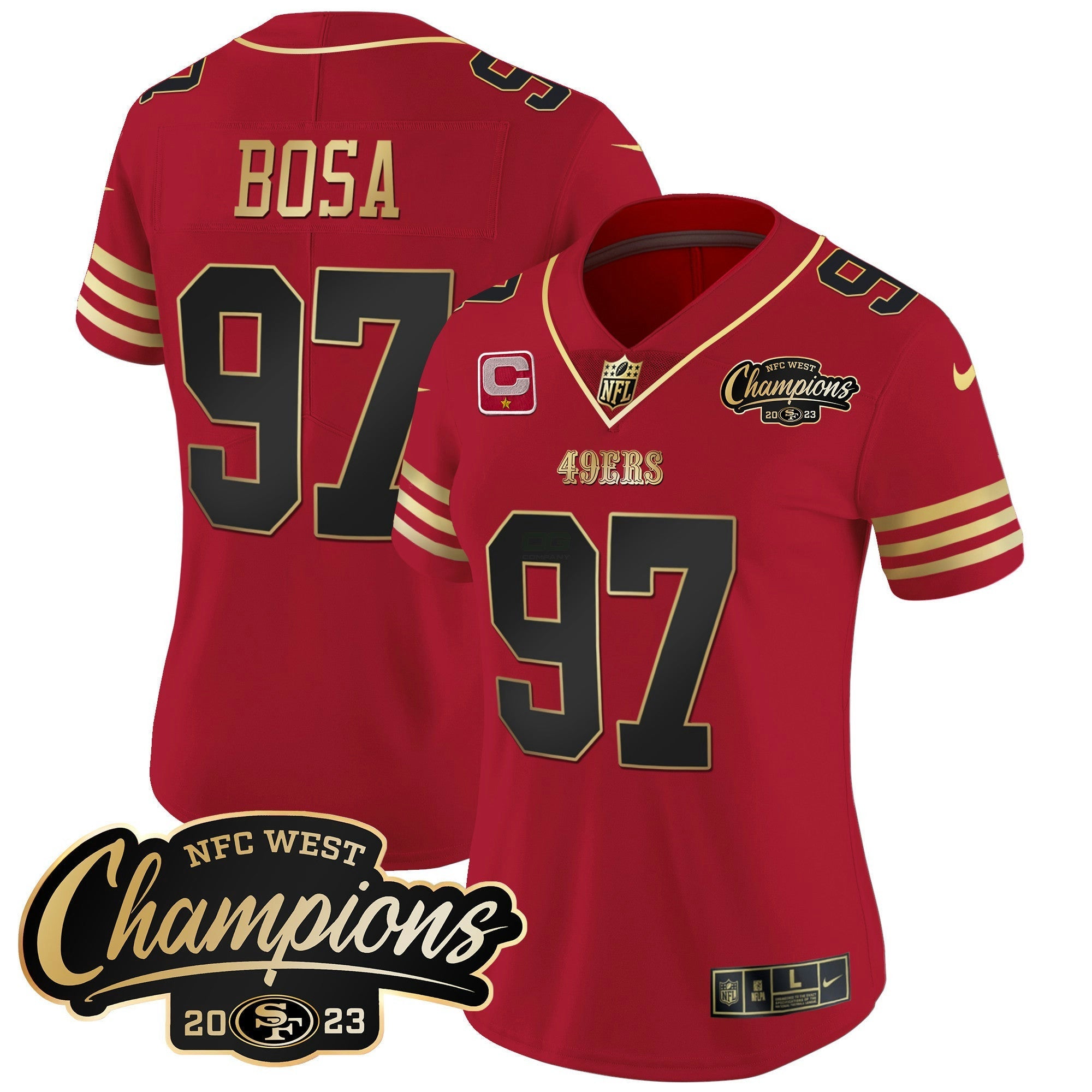 Camisa NFL Women’s 2023 NFC West Champions Patch Vapor Jersey
