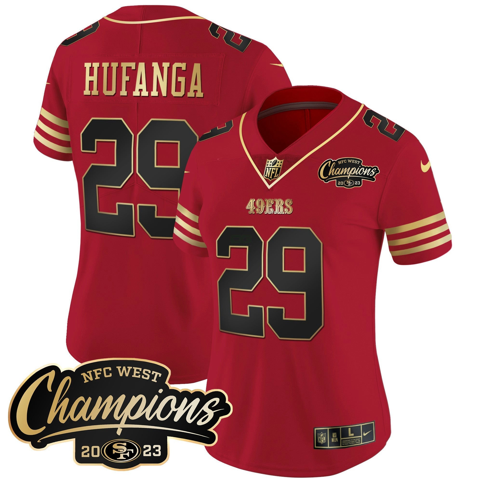 Camisa NFL Women’s 2023 NFC West Champions Patch Vapor Jersey