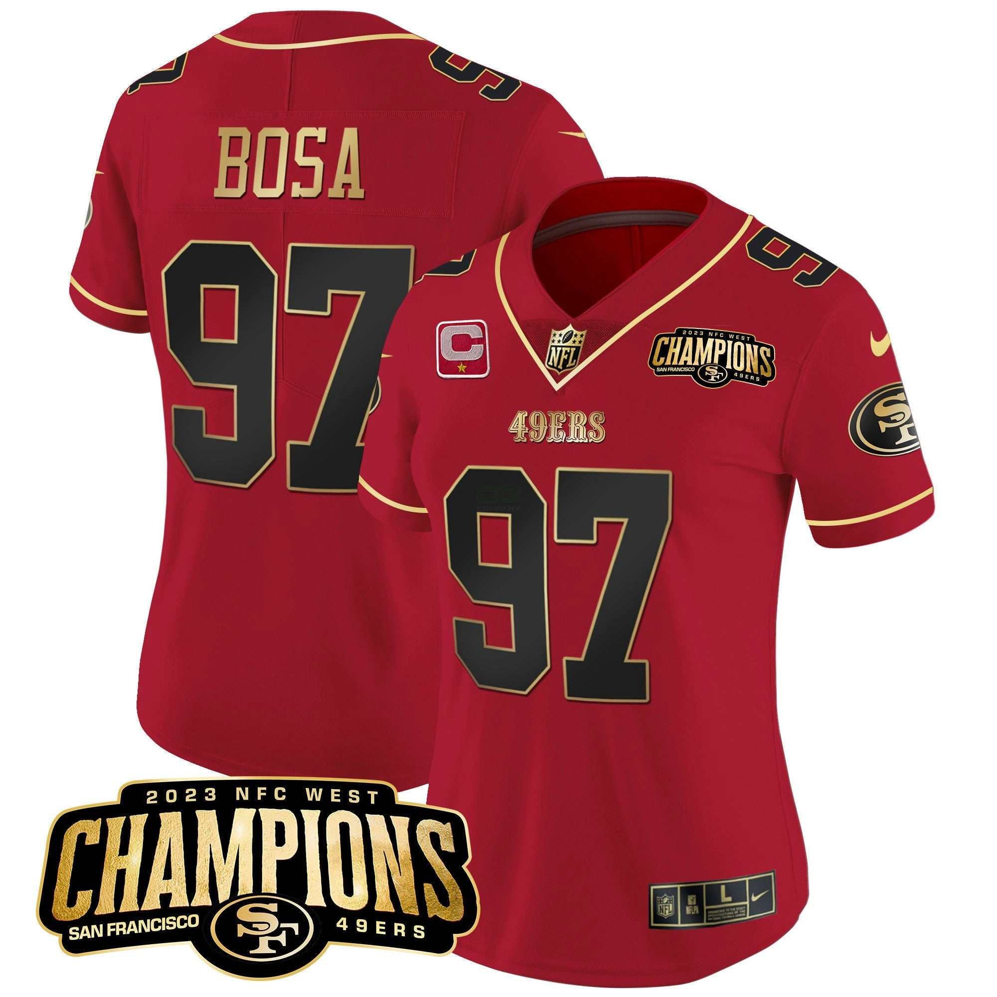 Camisa NFL Women’s 2023 NFC West Champions Patch Vapor Jersey V2