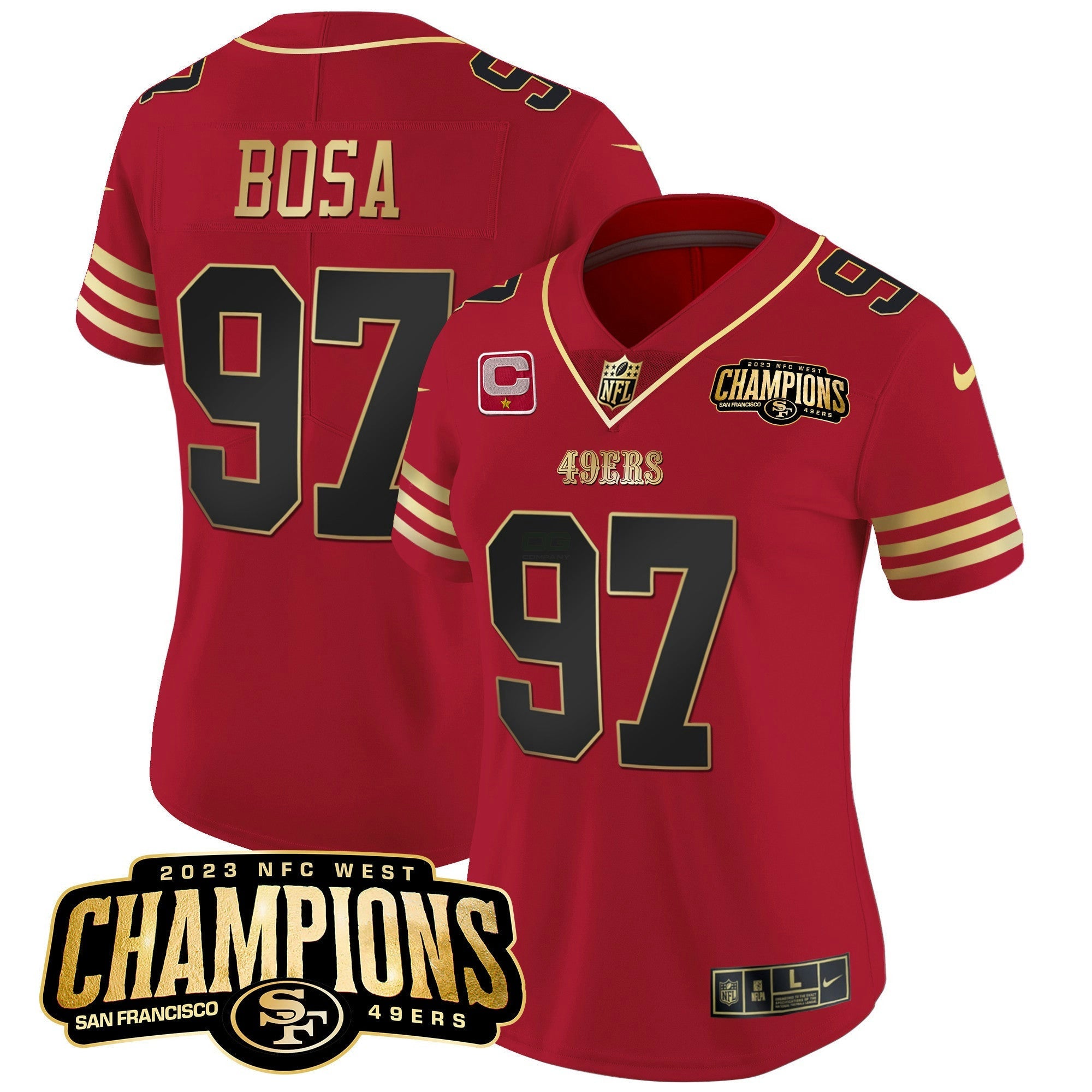 Camisa NFL Women’s 2023 NFC West Champions Patch Vapor Jersey V2