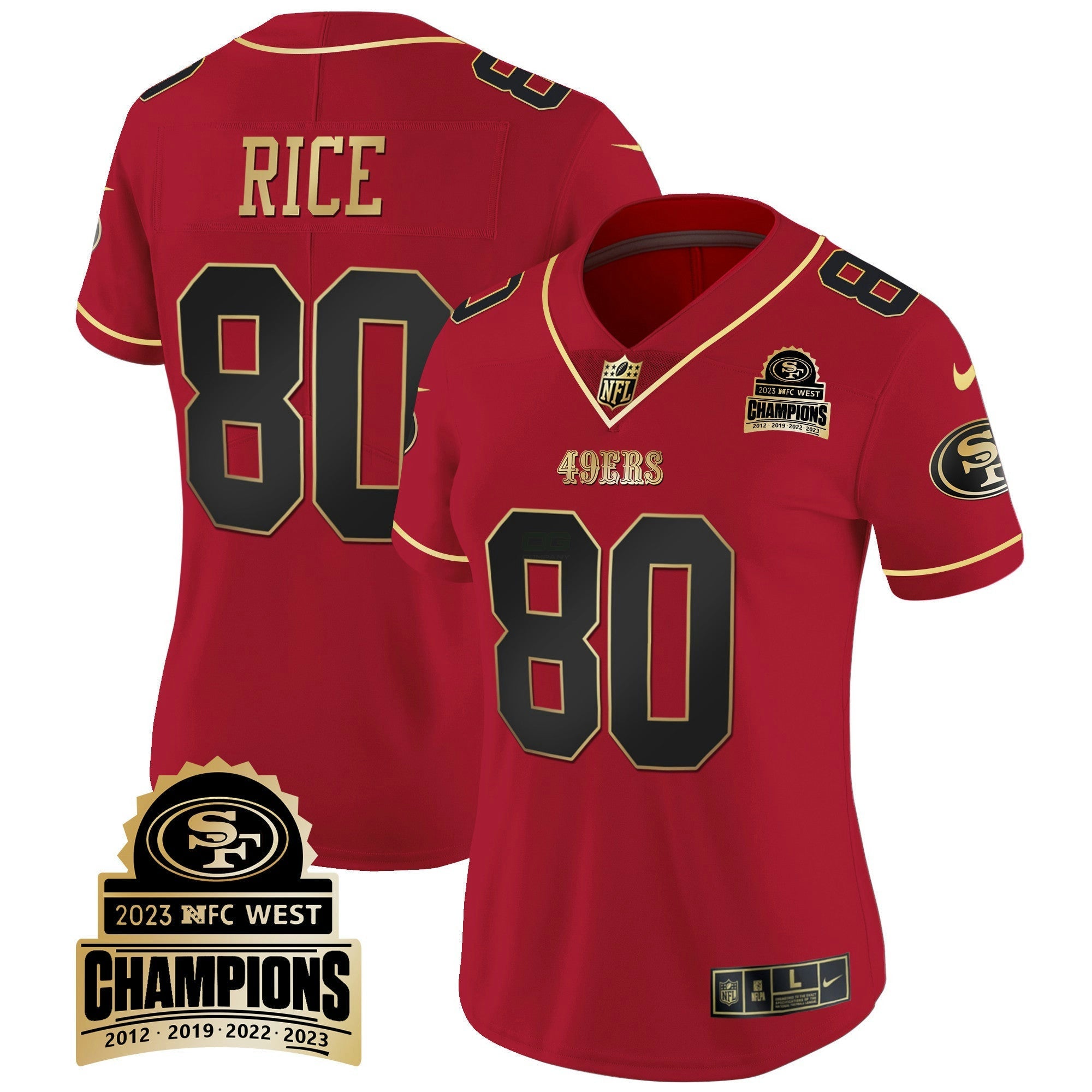 Camisa NFL Women’s 2023 NFC West Champions Patch Vapor Jersey V4