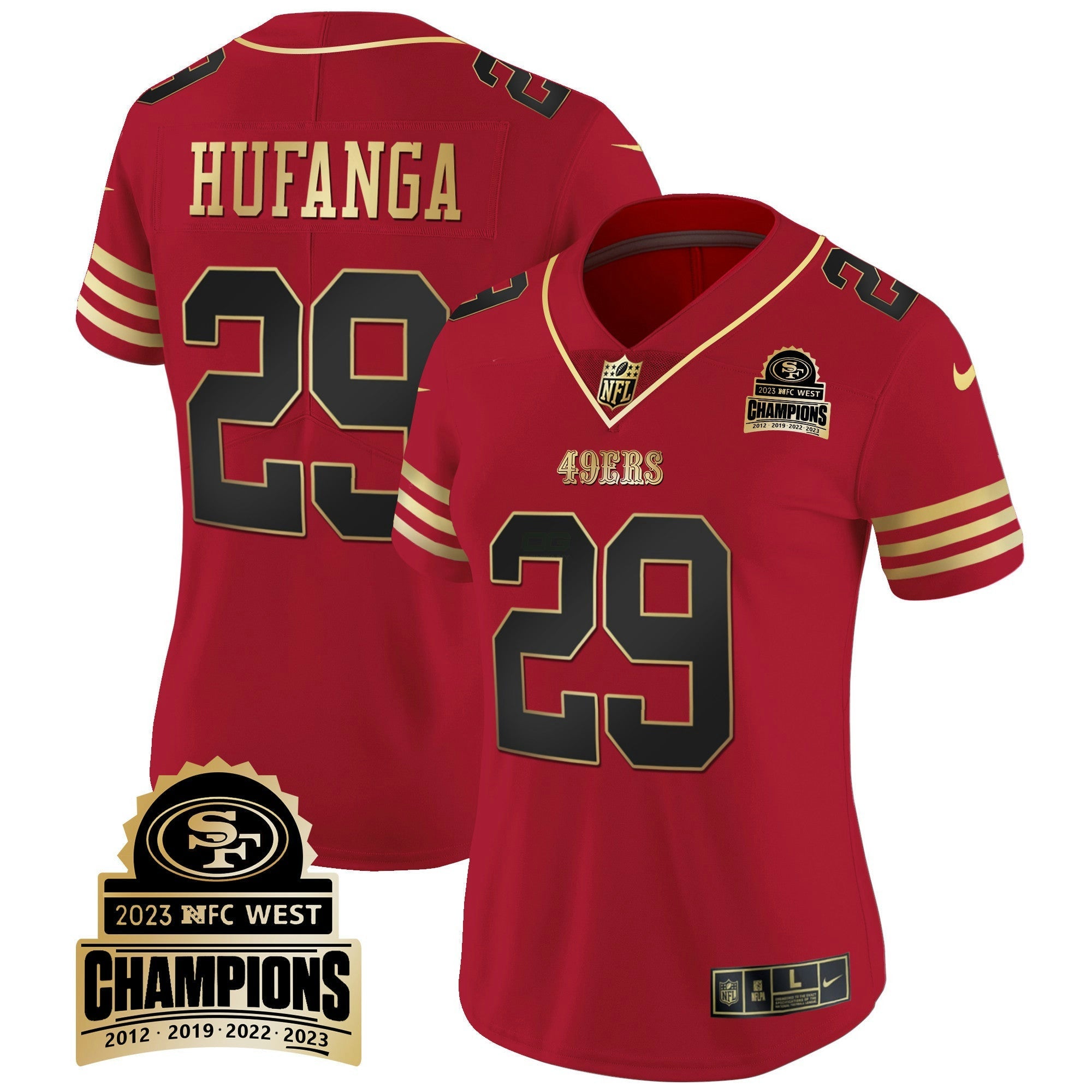 Camisa NFL Women’s 2023 NFC West Champions Patch Vapor Jersey V4