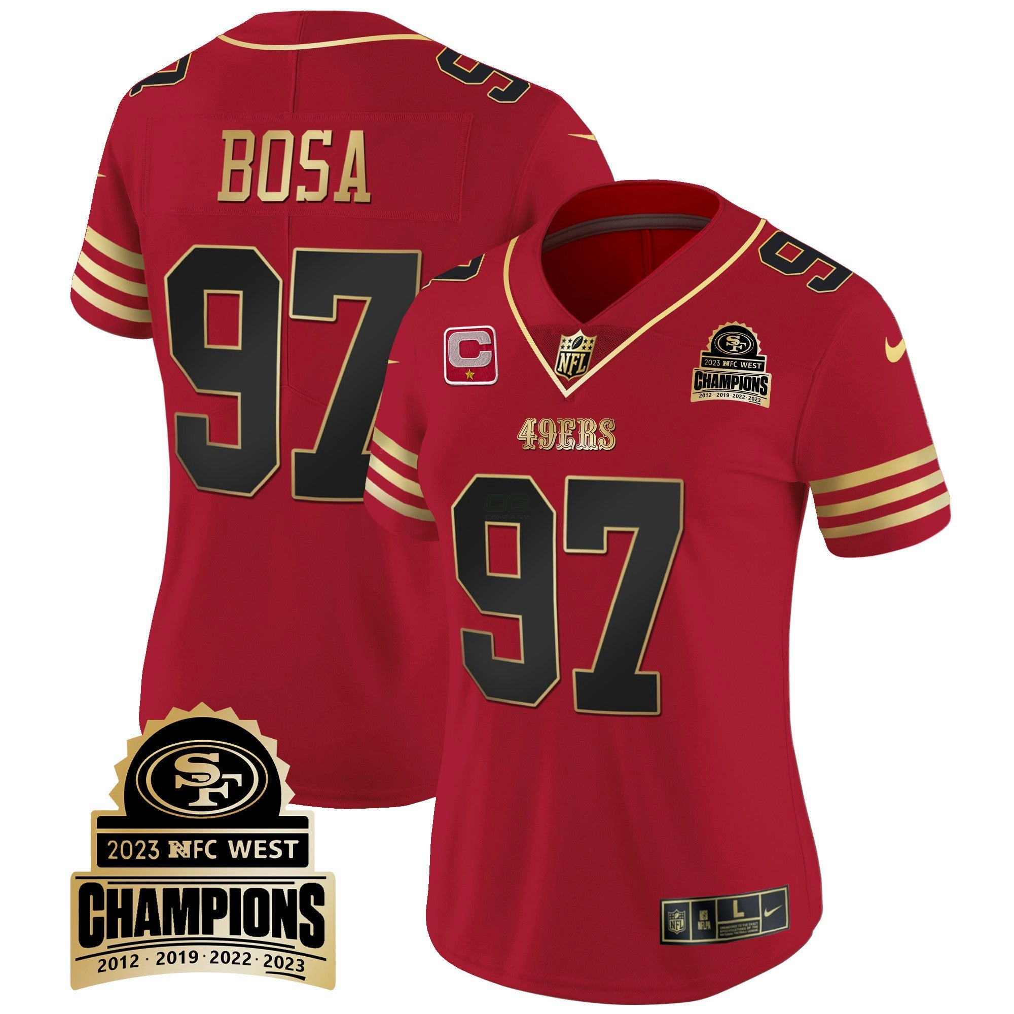 Camisa NFL Women’s 2023 NFC West Champions Patch Vapor Jersey V4