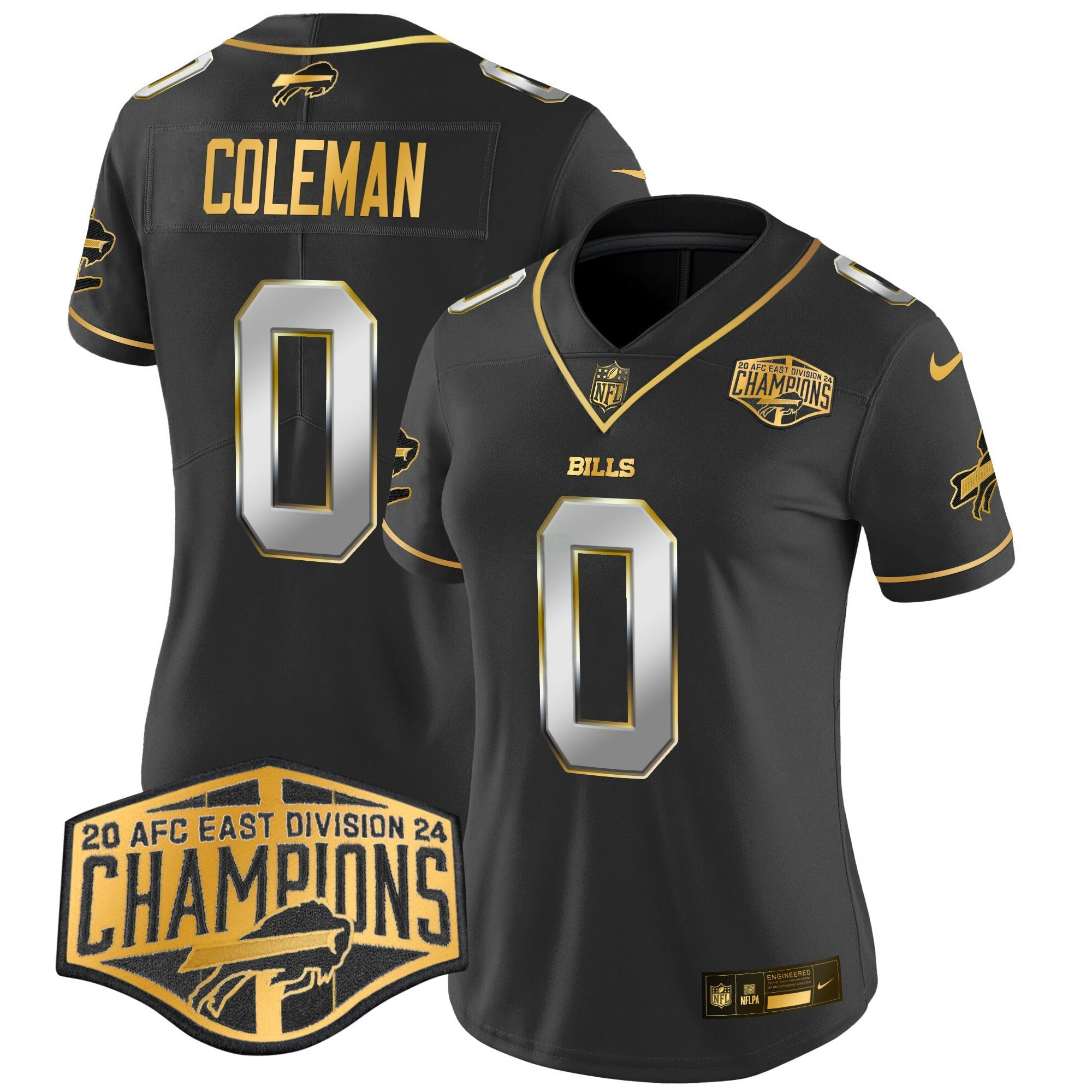 Camisa NFL Women’s 2024 AFC East Division Champions Dourada Vapor Limited Jersey