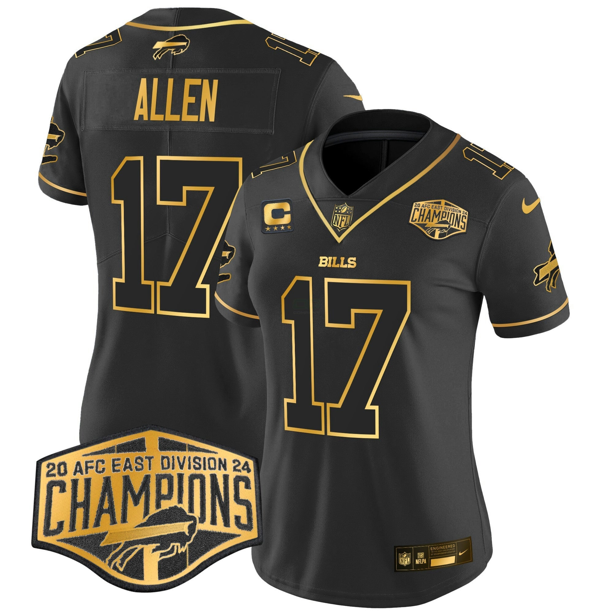 Camisa NFL Women’s 2024 AFC East Division Champions Dourada Vapor Limited Jersey