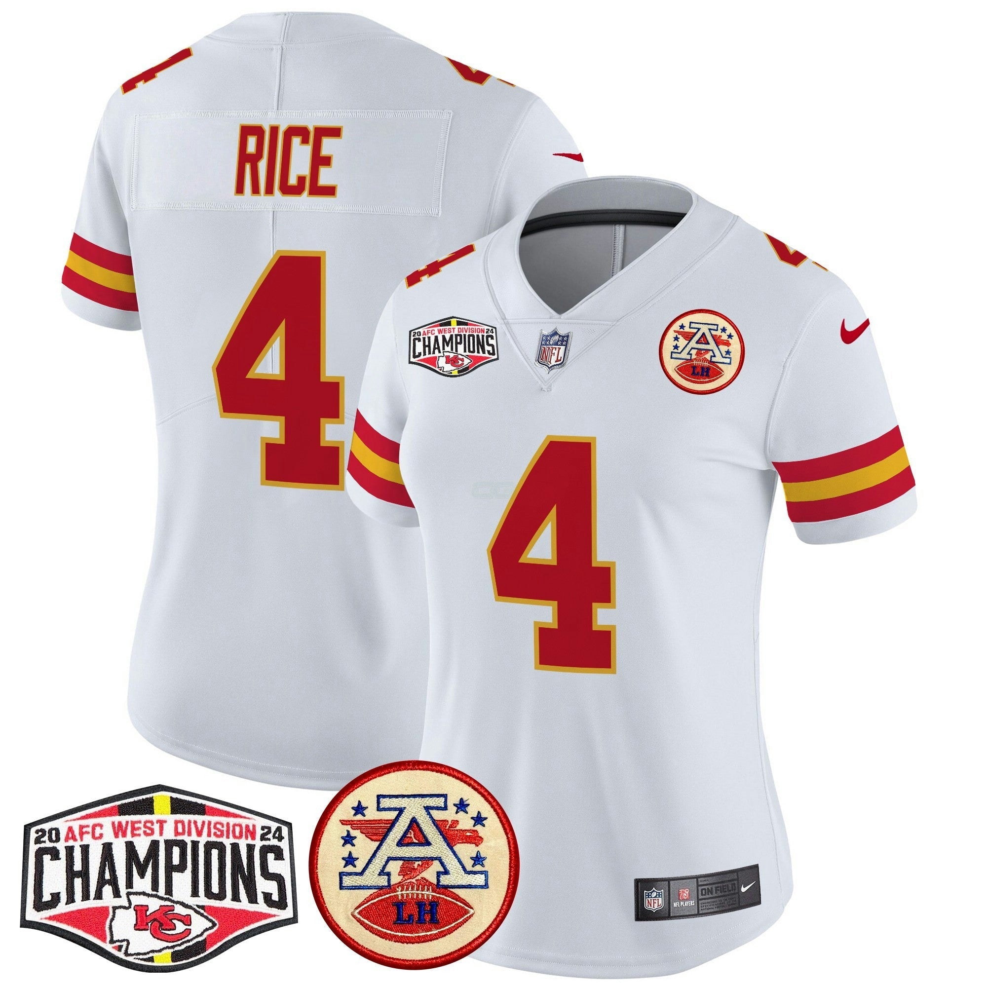 Camisa NFL Women’s 2024 AFC West Division Champions Patch Vapor Limited Jersey
