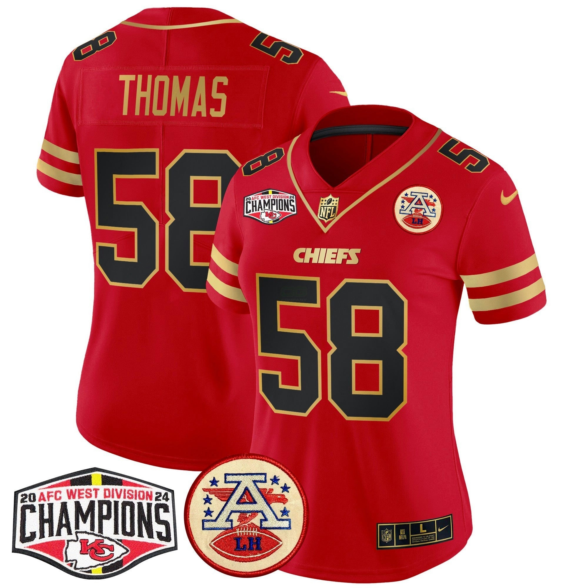 Camisa NFL Women’s 2024 AFC West Division Champions Patch Vapor Limited Jersey