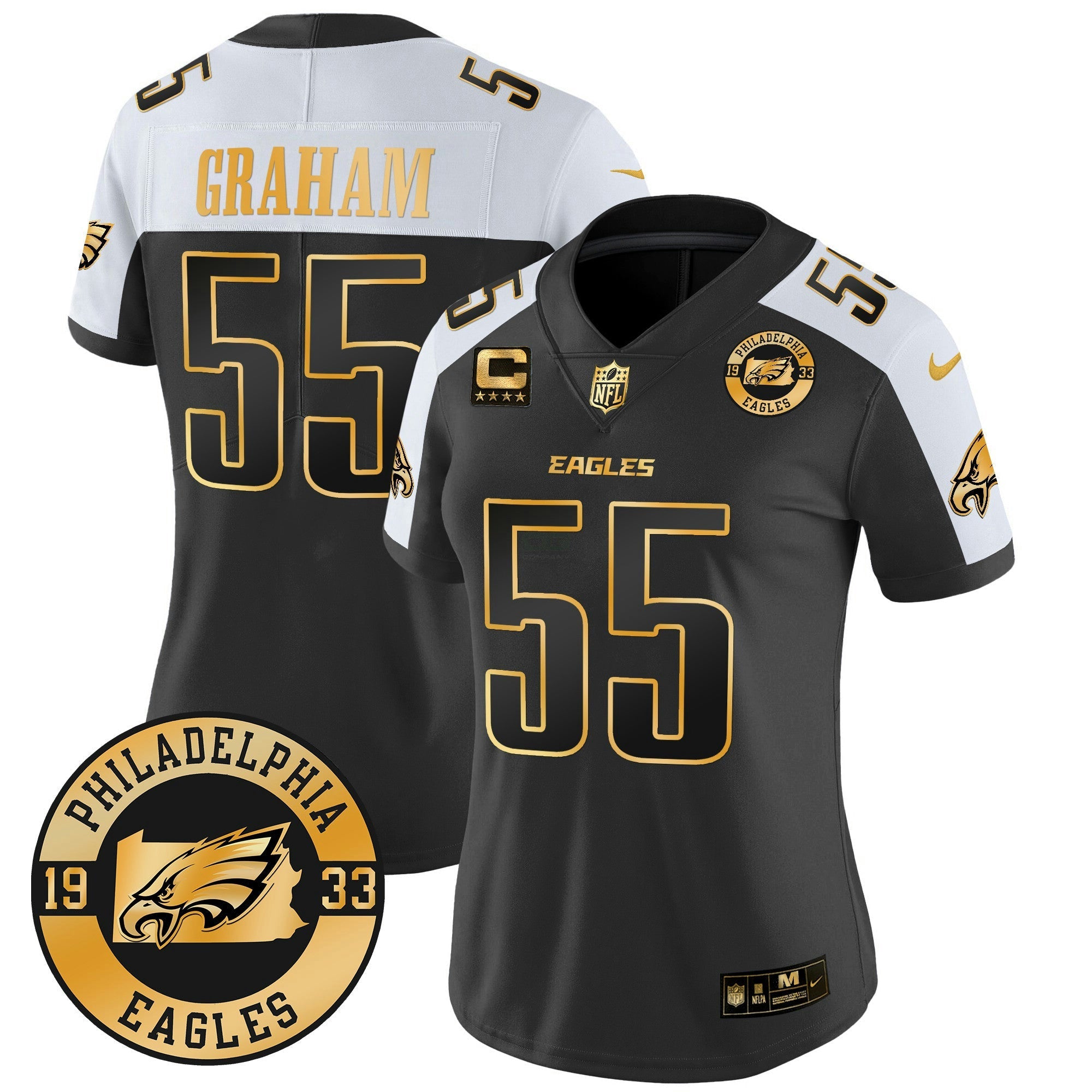 Camisa NFL Women’s 2024 Dourada Vapor Limited Jersey – Est. 1933 Patch