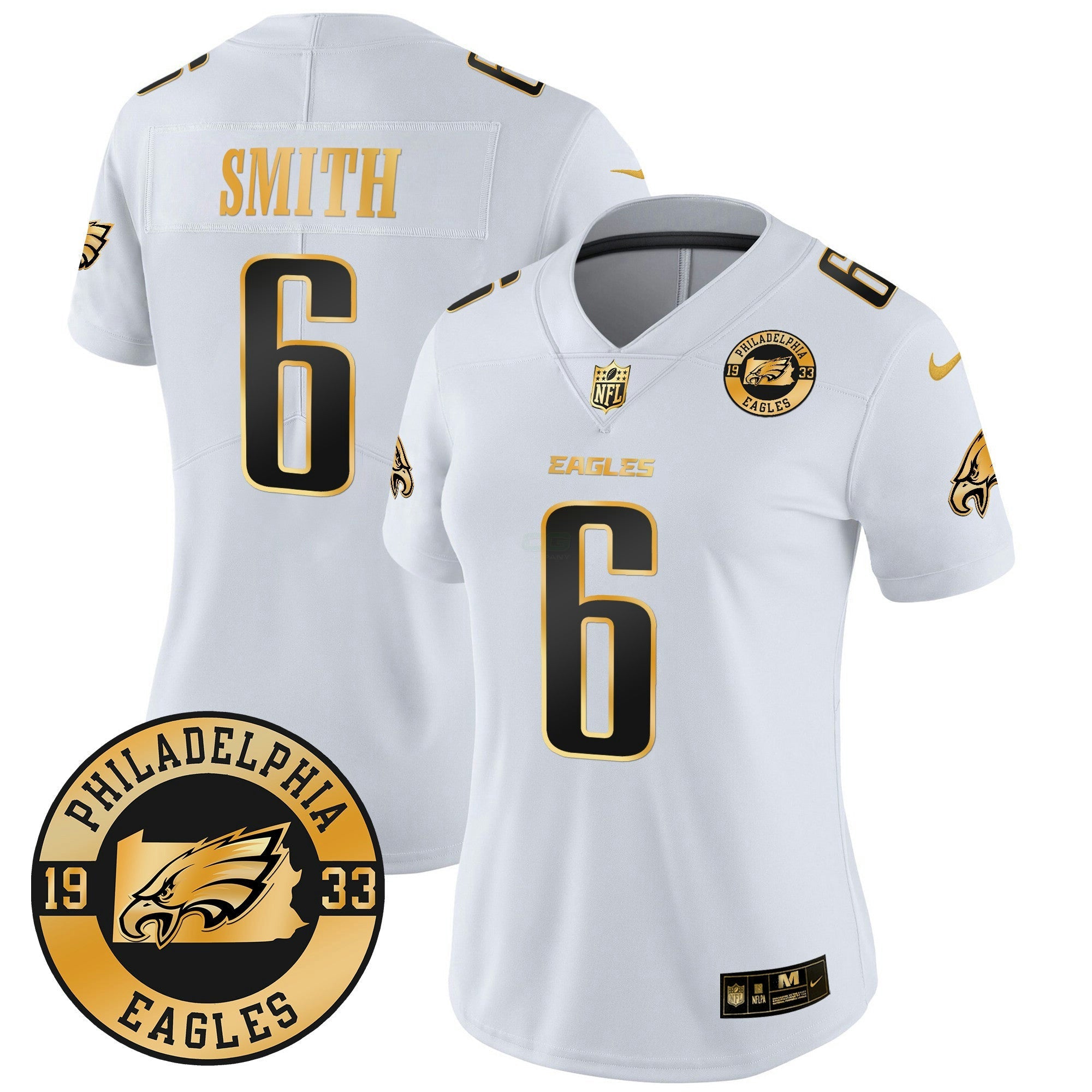 Camisa NFL Women’s 2024 Dourada Vapor Limited Jersey – Est. 1933 Patch