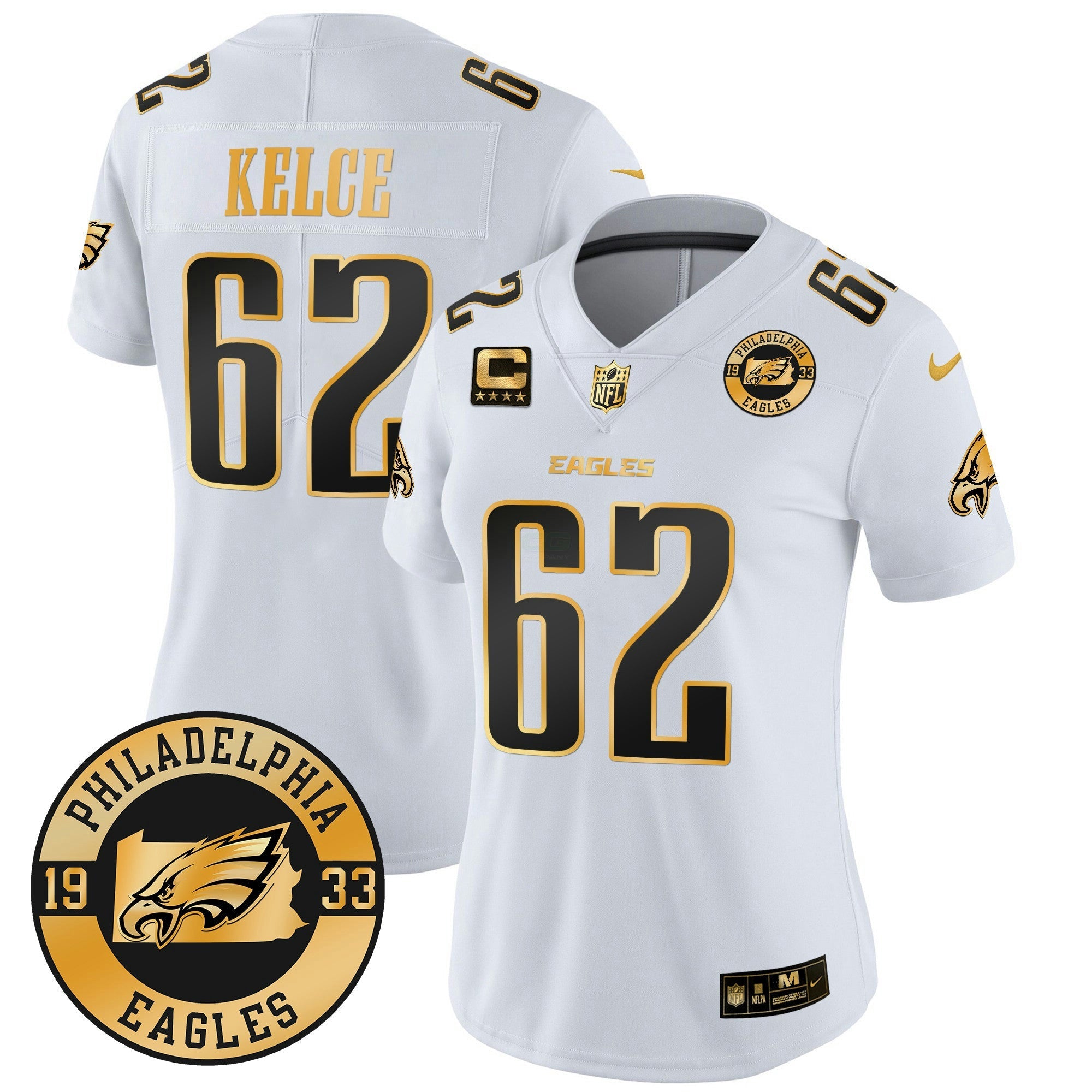 Camisa NFL Women’s 2024 Dourada Vapor Limited Jersey – Est. 1933 Patch