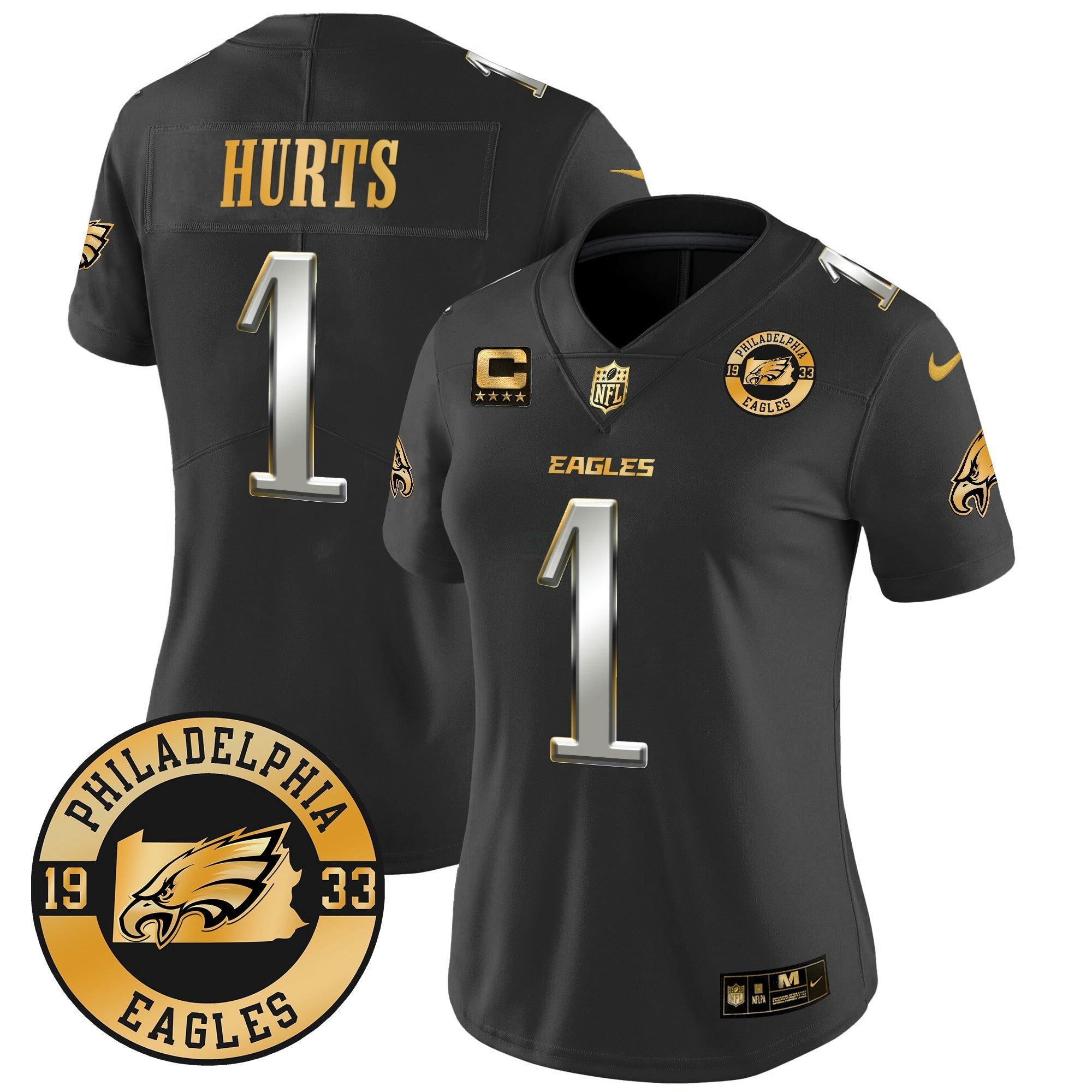 Camisa NFL Women’s 2024 Dourada Vapor Limited Jersey – Est. 1933 Patch
