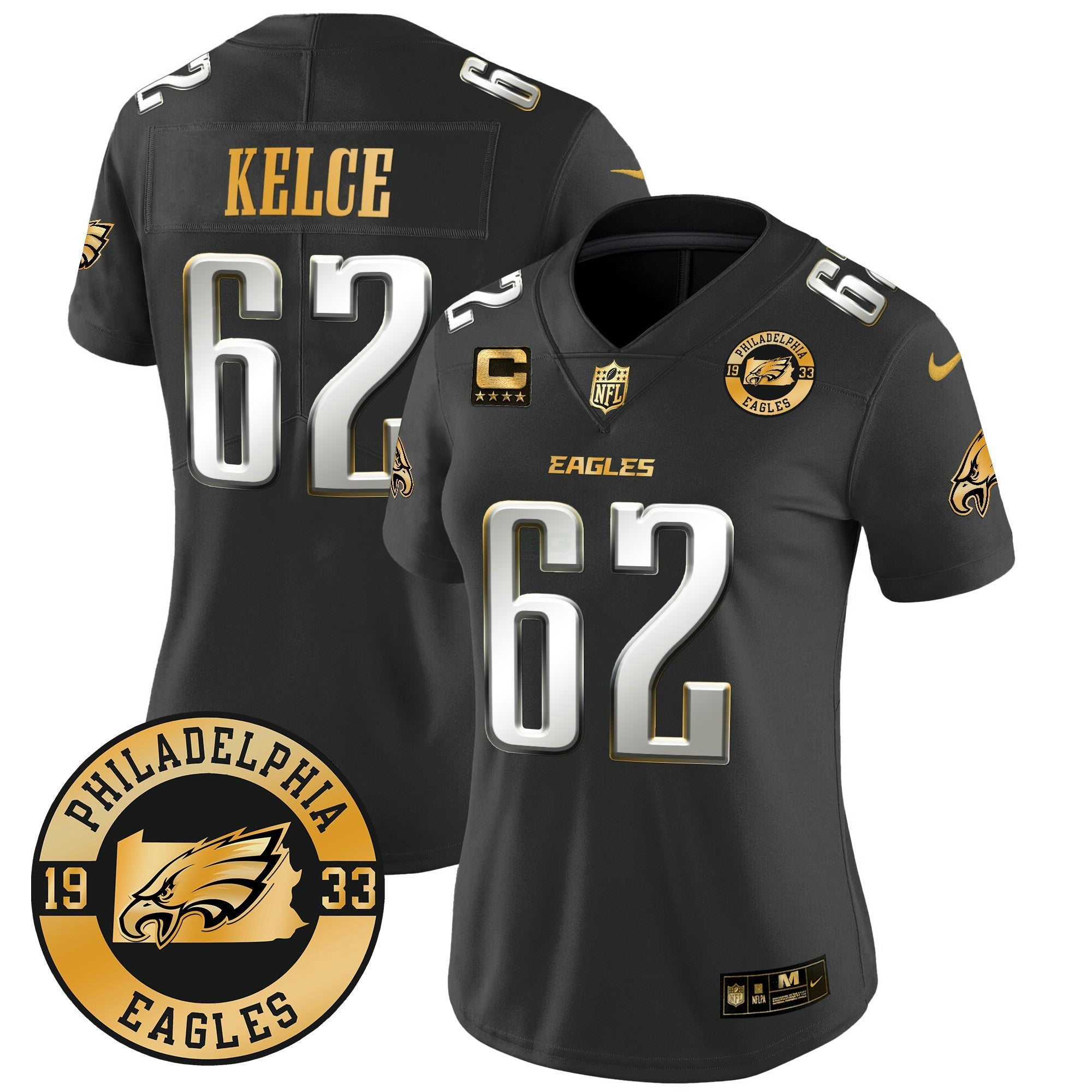 Camisa NFL Women’s 2024 Dourada Vapor Limited Jersey – Est. 1933 Patch