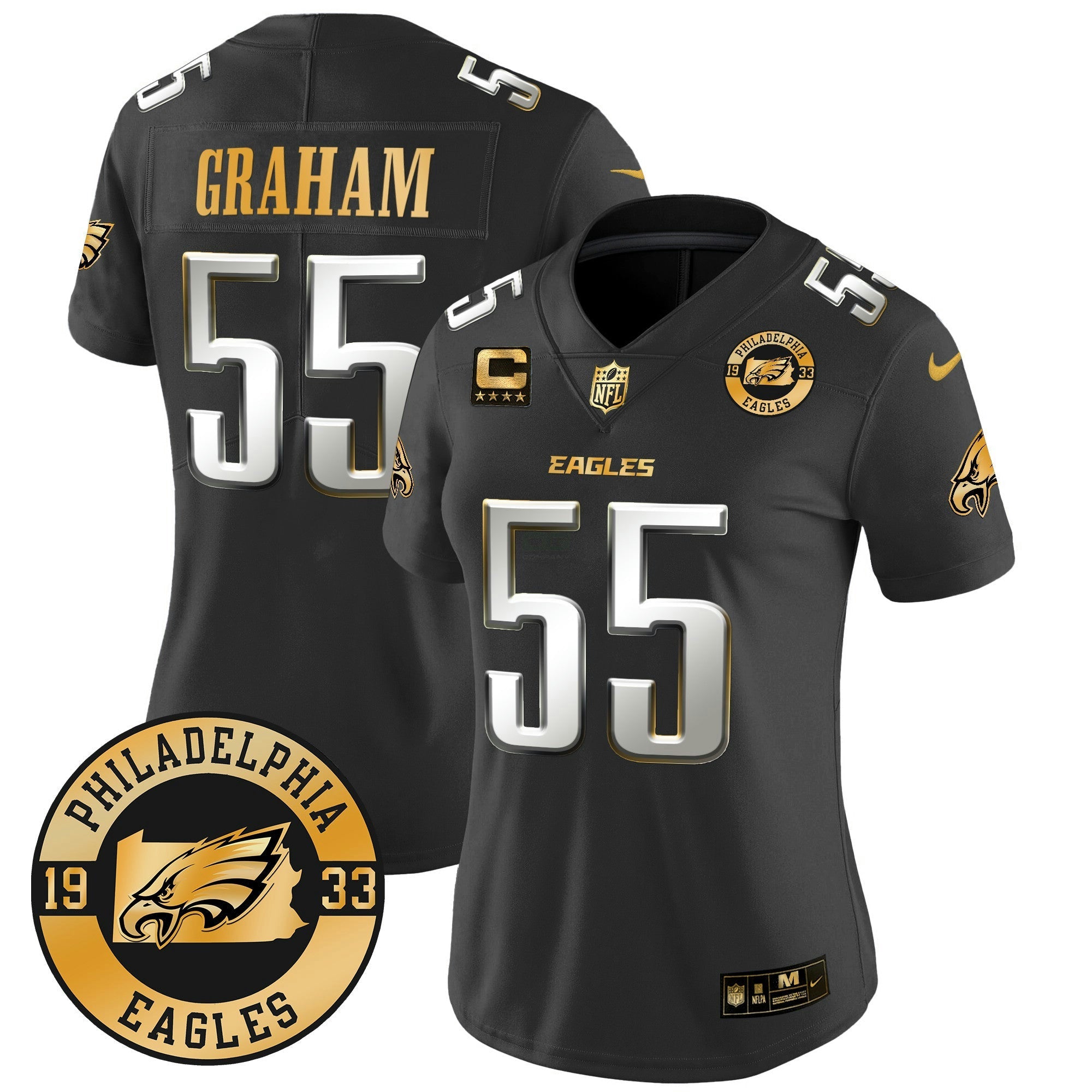Camisa NFL Women’s 2024 Dourada Vapor Limited Jersey – Est. 1933 Patch