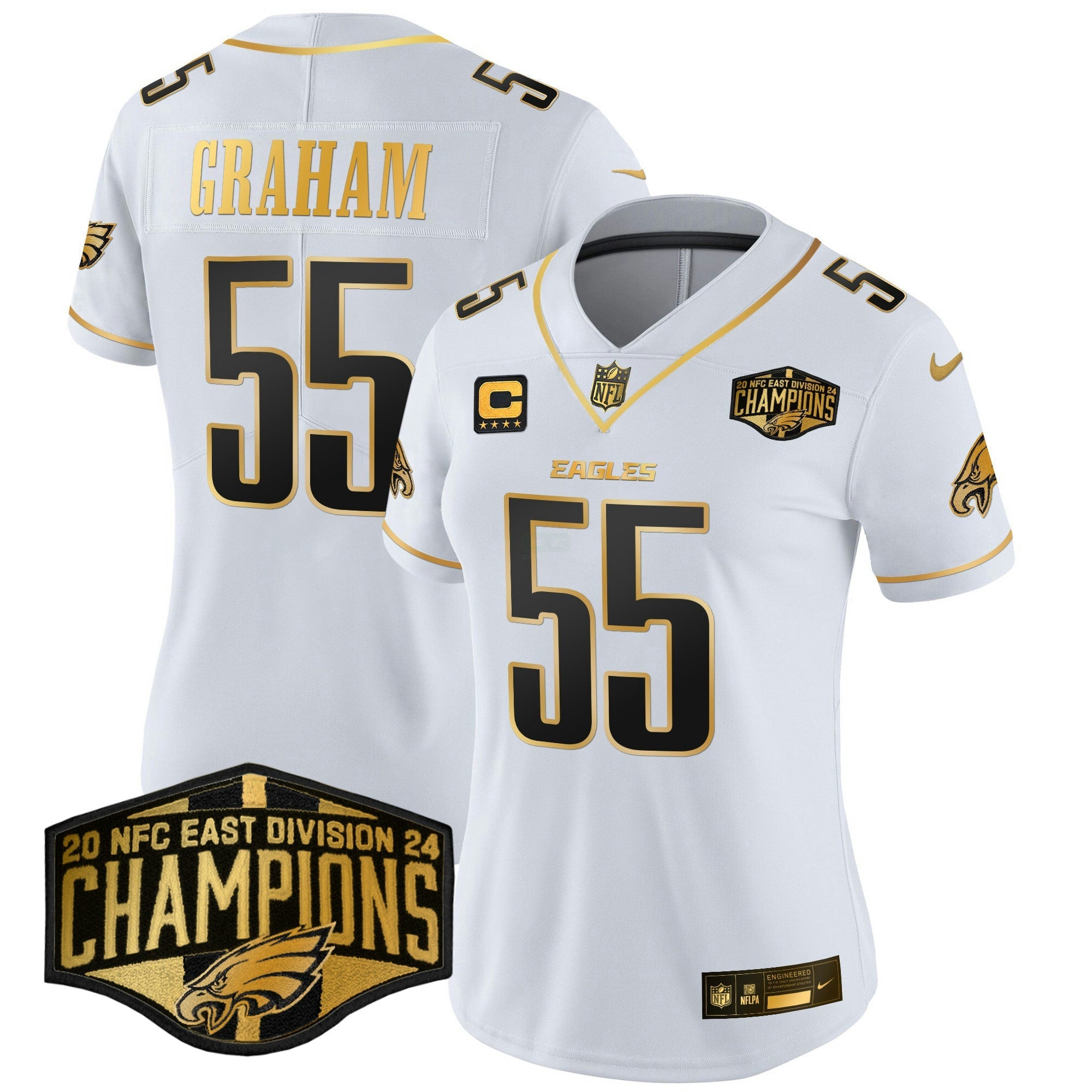 Camisa NFL Women’s 2024 NFC East Division Champions Dourada Vapor Limited Jersey