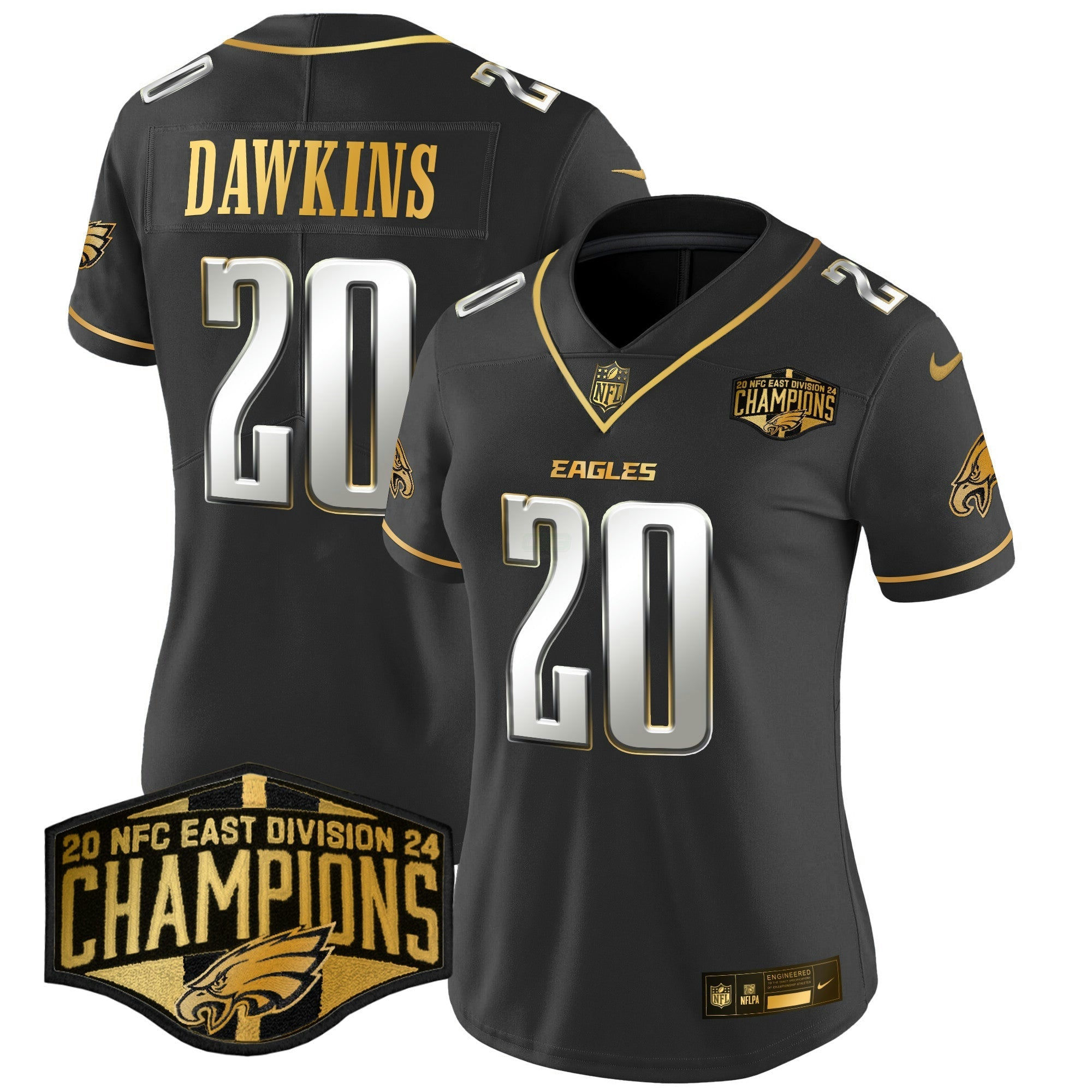 Camisa NFL Women’s 2024 NFC East Division Champions Dourada Vapor Limited Jersey