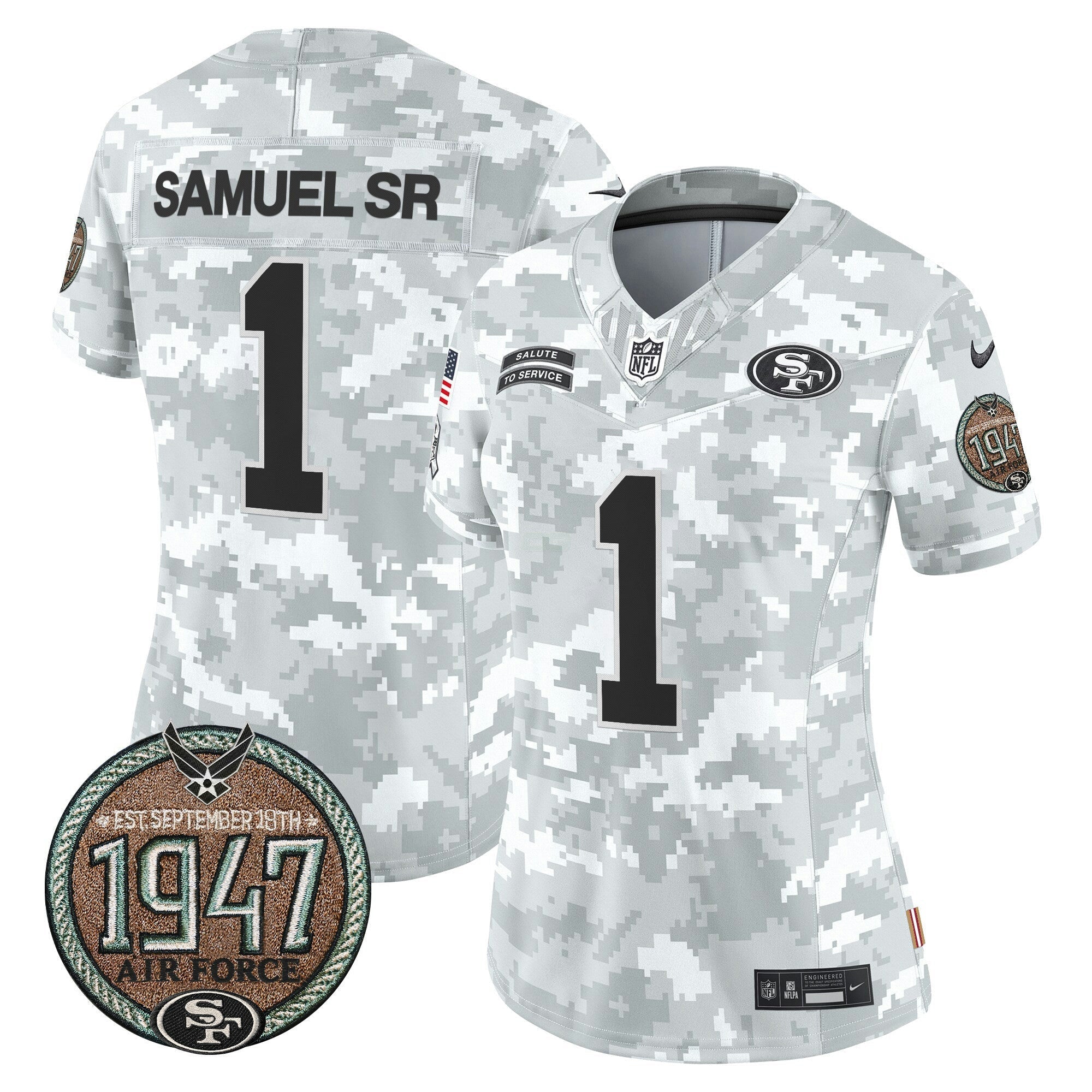 Camisa NFL Women’s 2024 Salute to Service Establishment Year Patch Vapor Limited Jersey
