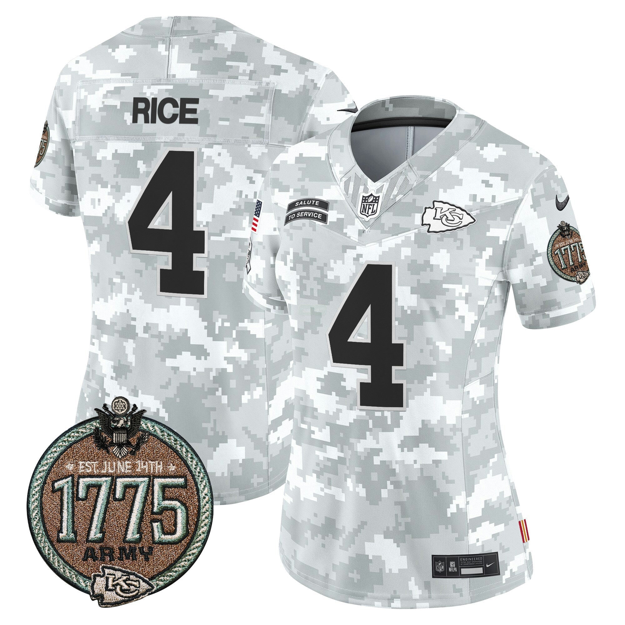 Camisa NFL Women’s 2024 Salute to Service Establishment Year Patch Vapor Limited Jersey