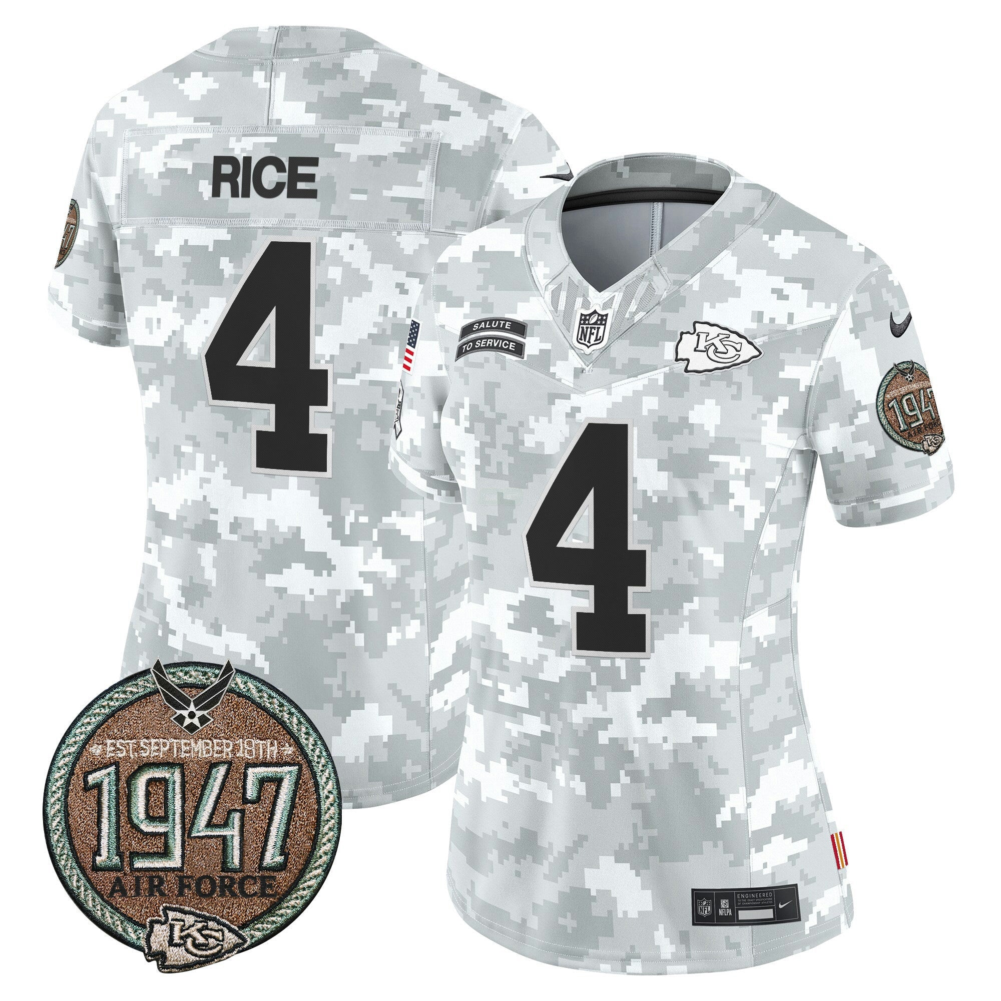 Camisa NFL Women’s 2024 Salute to Service Establishment Year Patch Vapor Limited Jersey