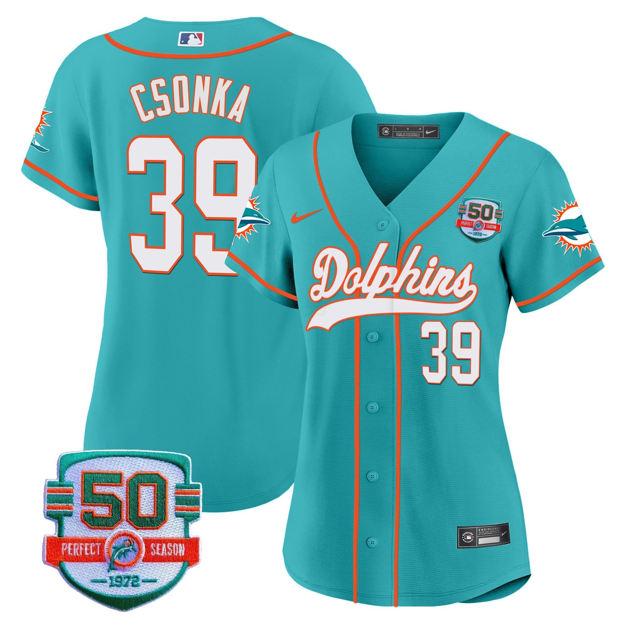 Camisa NFL Women’s 50th 1972 Perfect Season Patch Jersey