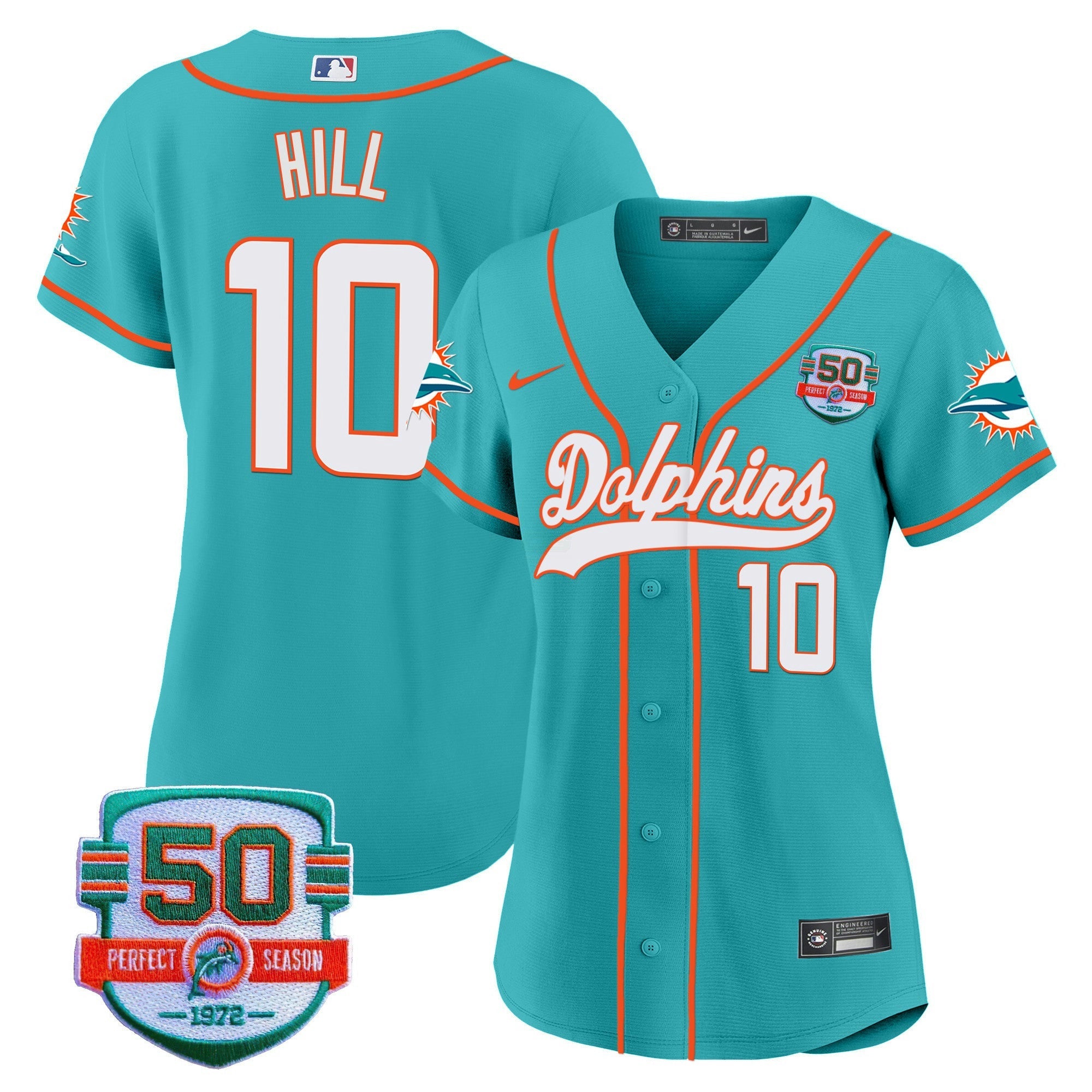 Camisa NFL Women’s 50th 1972 Perfect Season Patch Jersey