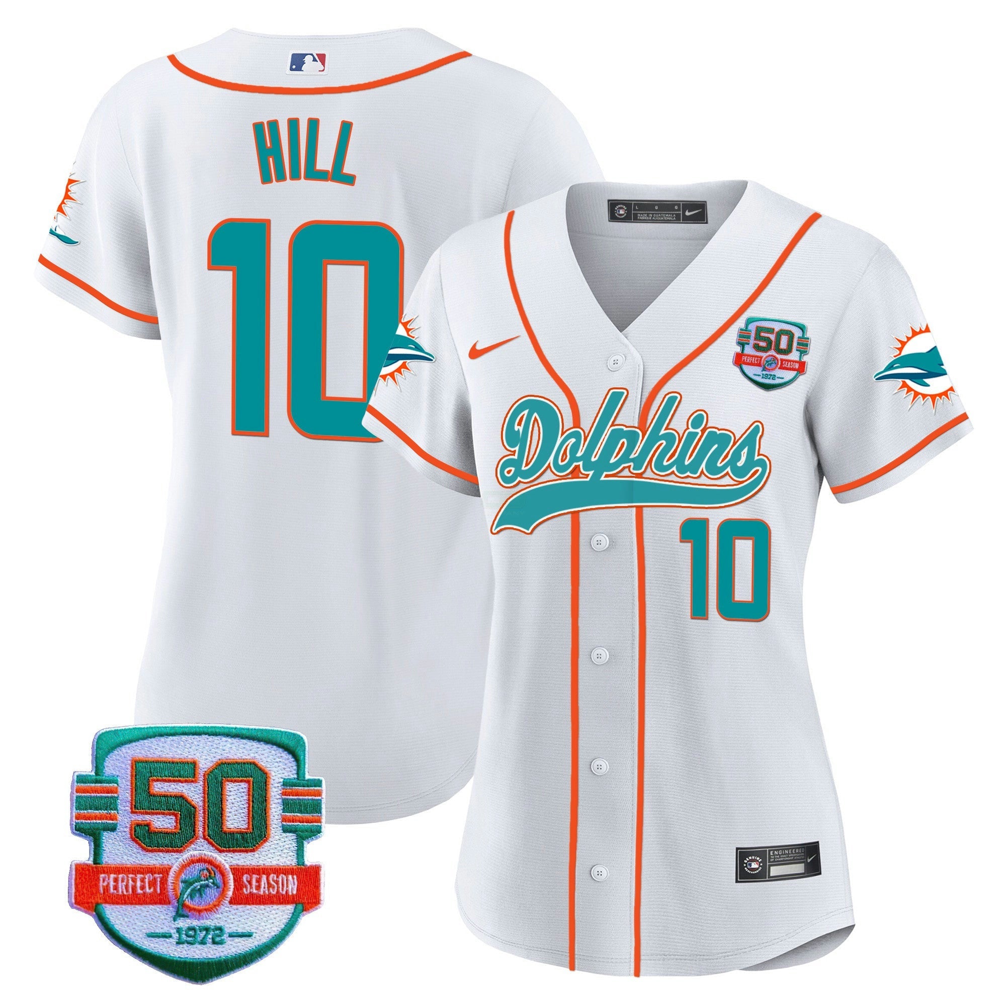 Camisa NFL Women’s 50th 1972 Perfect Season Patch Jersey