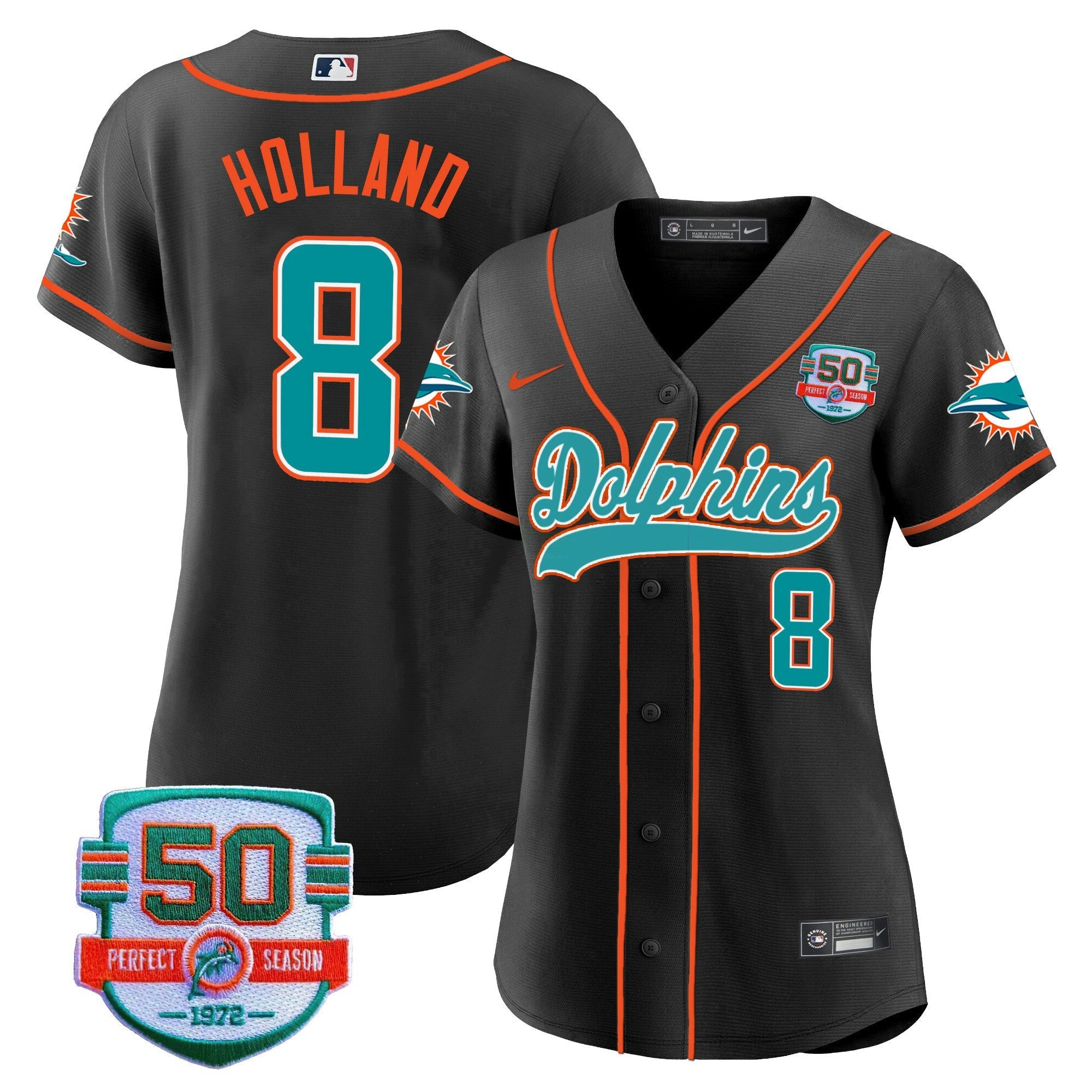 Camisa NFL Women’s 50th 1972 Perfect Season Patch Jersey