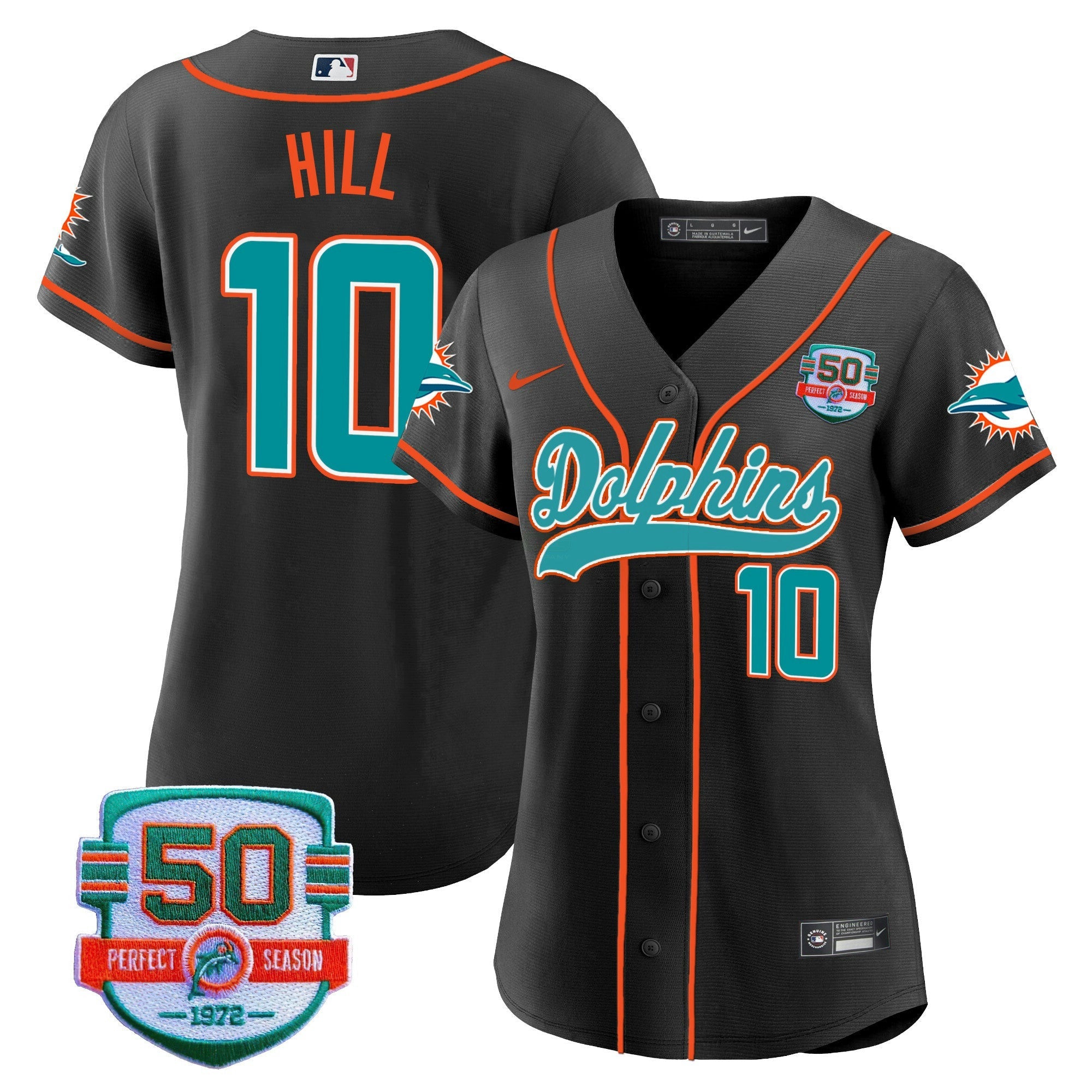 Camisa NFL Women’s 50th 1972 Perfect Season Patch Jersey