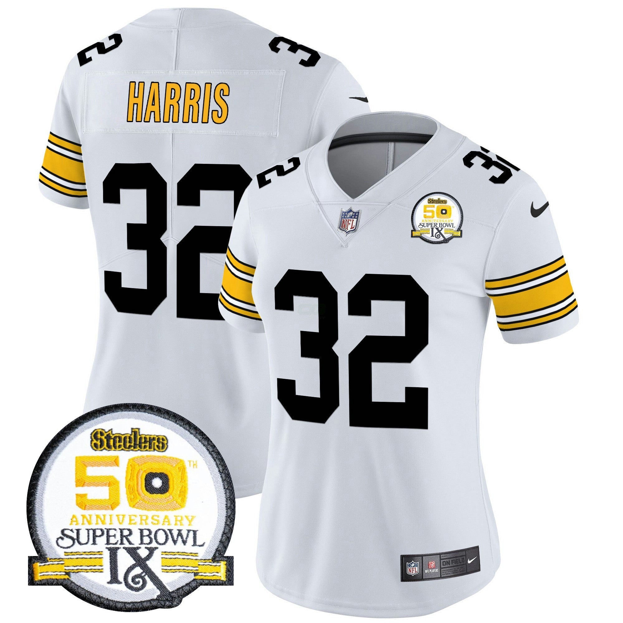 Camisa NFL Women’s 50th Anniversary Of Super Bowl IX Patch Vapor Limited Jersey