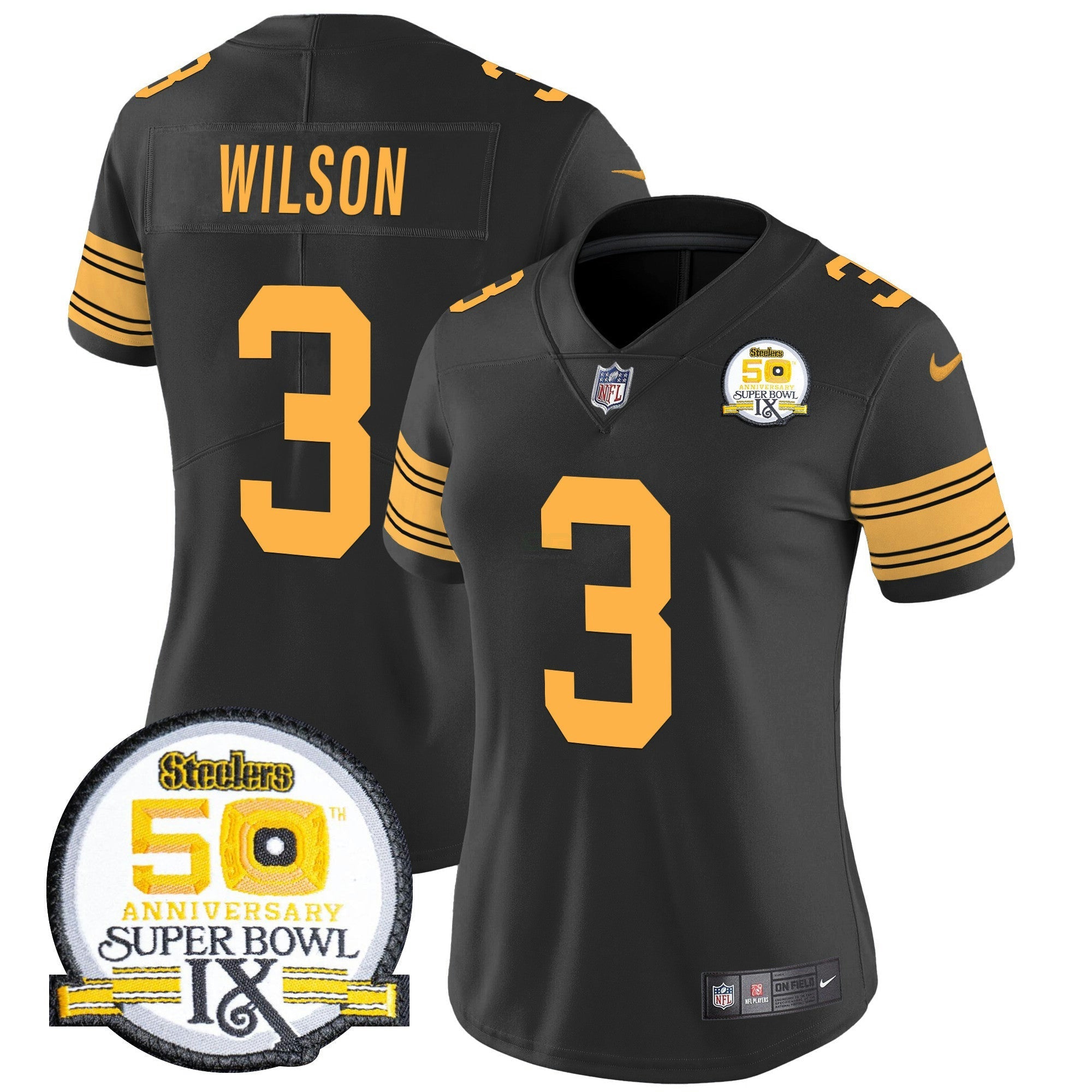 Camisa NFL Women’s 50th Anniversary Of Super Bowl IX Patch Vapor Limited Jersey