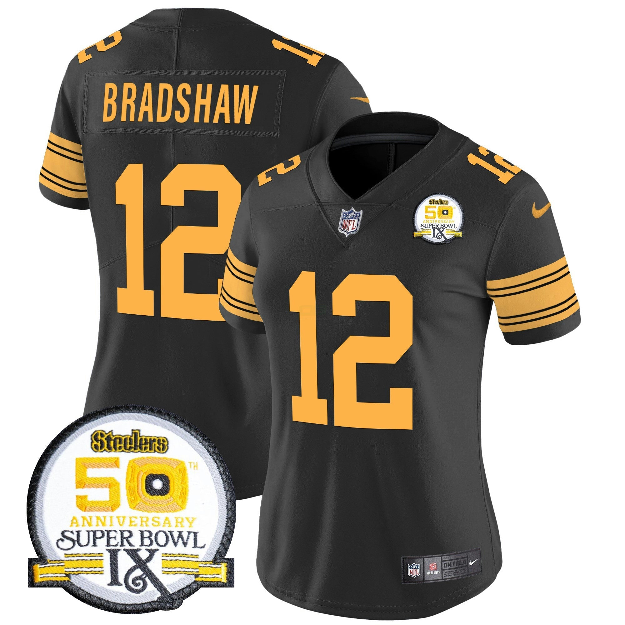 Camisa NFL Women’s 50th Anniversary Of Super Bowl IX Patch Vapor Limited Jersey
