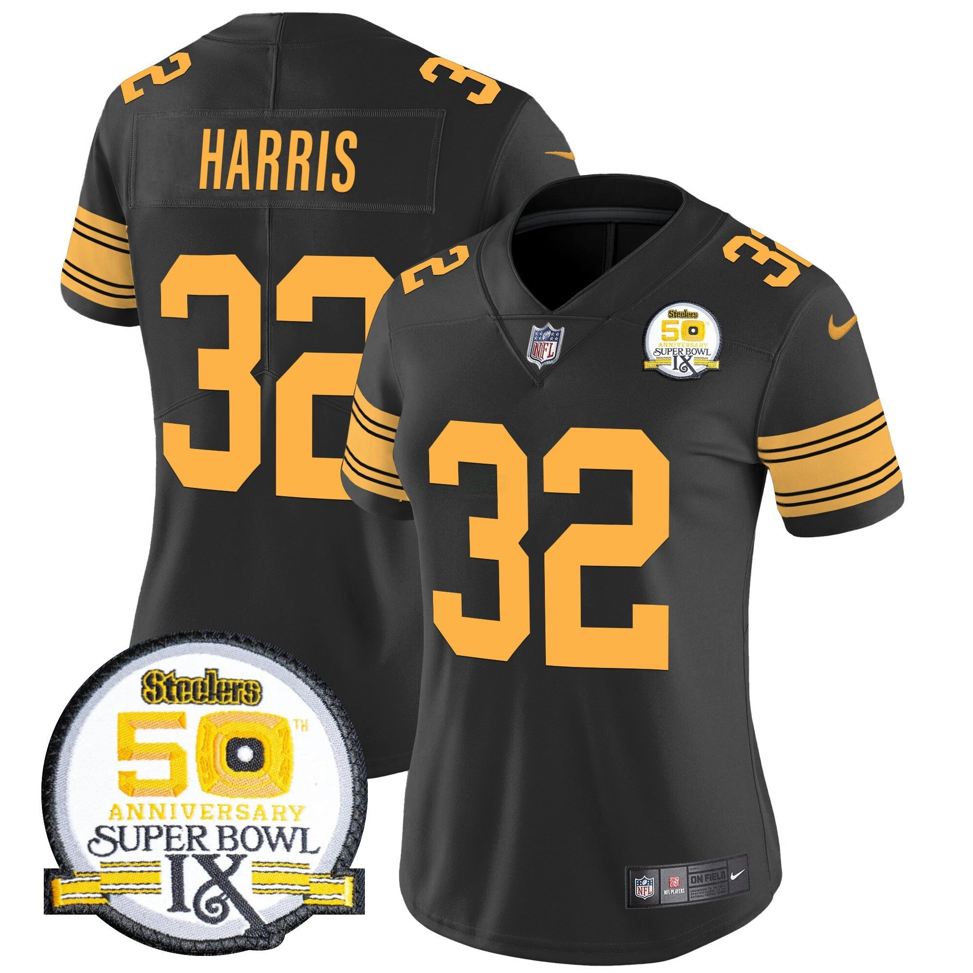 Camisa NFL Women’s 50th Anniversary Of Super Bowl IX Patch Vapor Limited Jersey