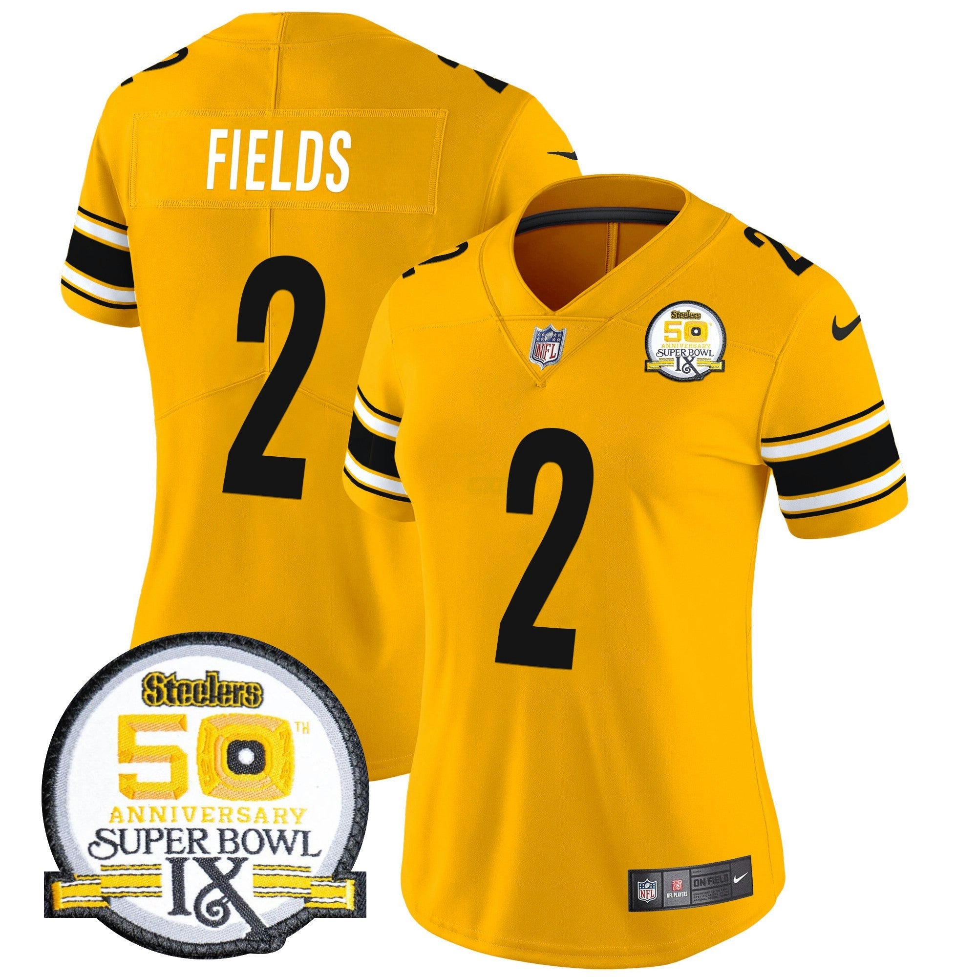 Camisa NFL Women’s 50th Anniversary Of Super Bowl IX Patch Vapor Limited Jersey