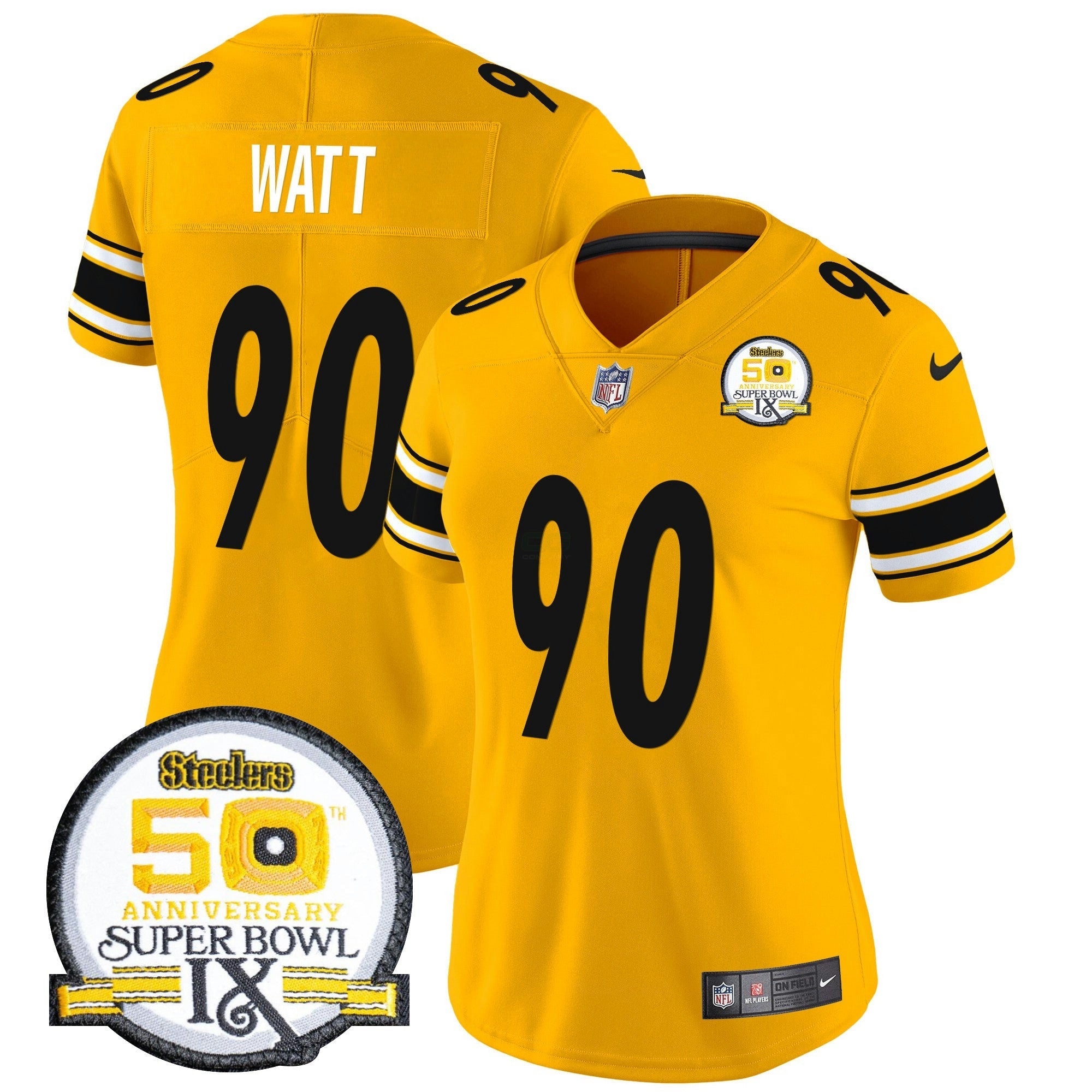 Camisa NFL Women’s 50th Anniversary Of Super Bowl IX Patch Vapor Limited Jersey