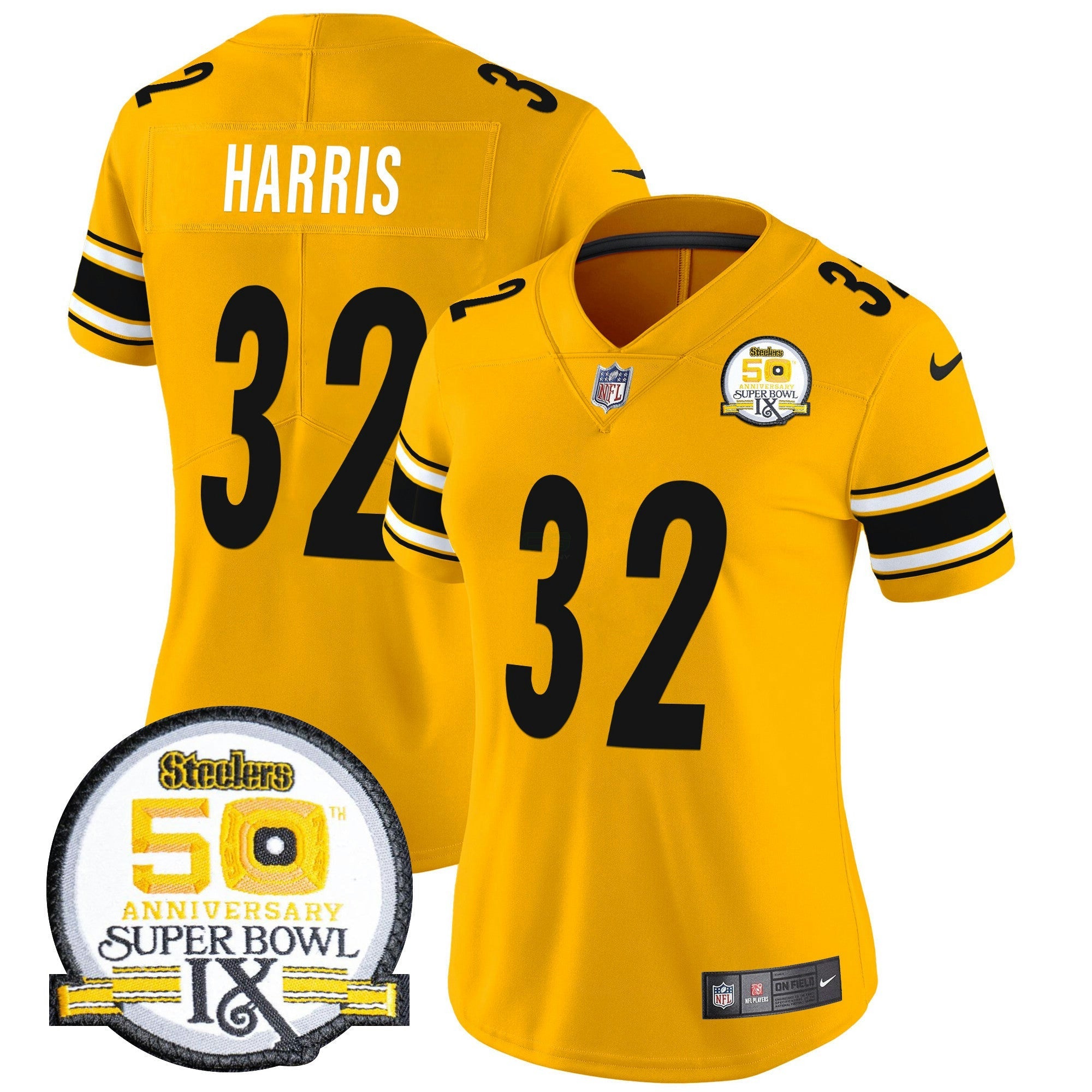 Camisa NFL Women’s 50th Anniversary Of Super Bowl IX Patch Vapor Limited Jersey