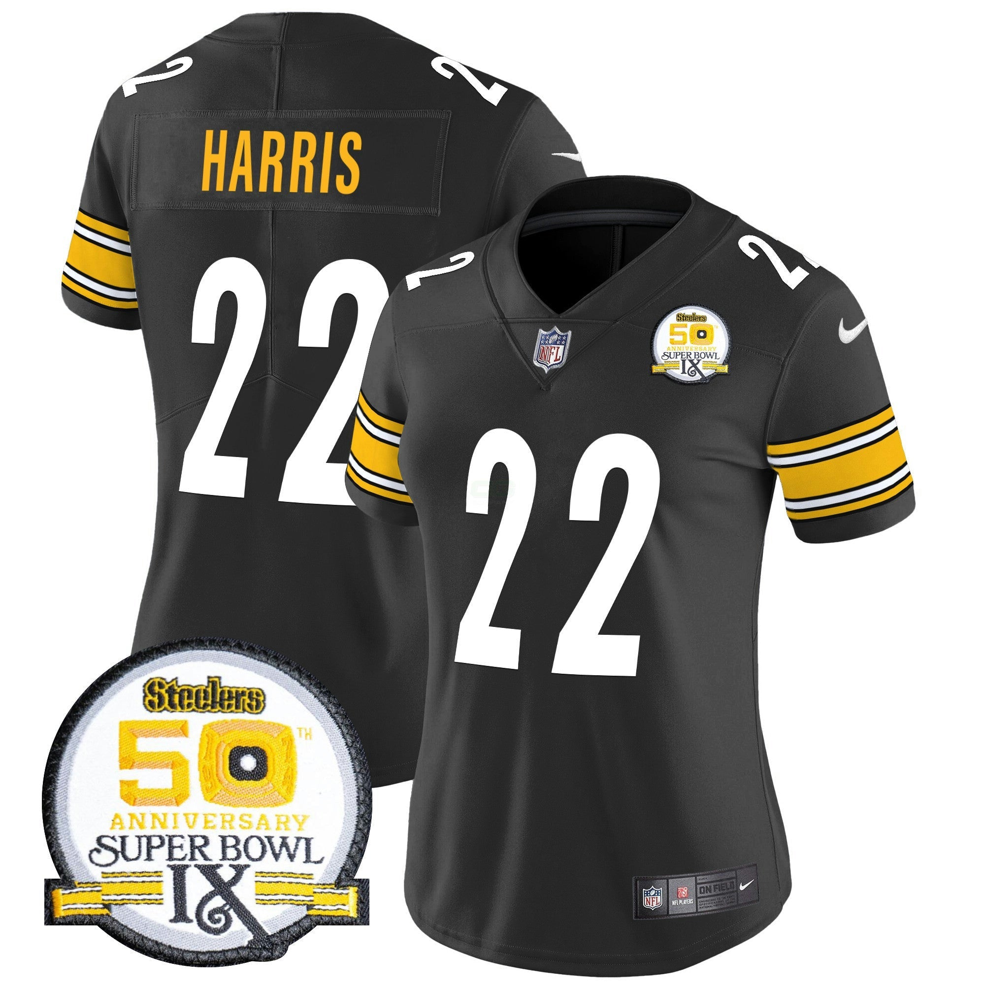 Camisa NFL Women’s 50th Anniversary Of Super Bowl IX Patch Vapor Limited Jersey