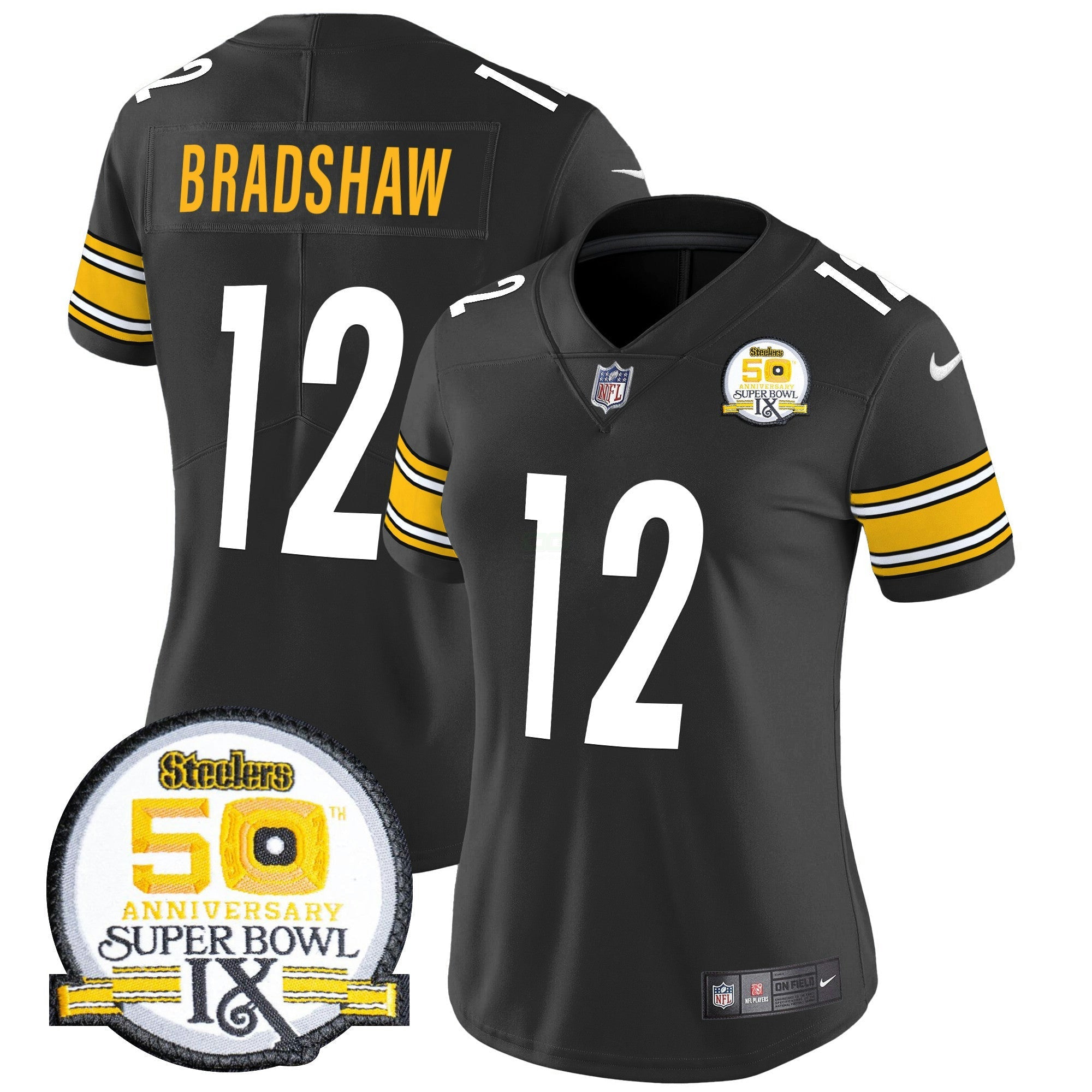 Camisa NFL Women’s 50th Anniversary Of Super Bowl IX Patch Vapor Limited Jersey