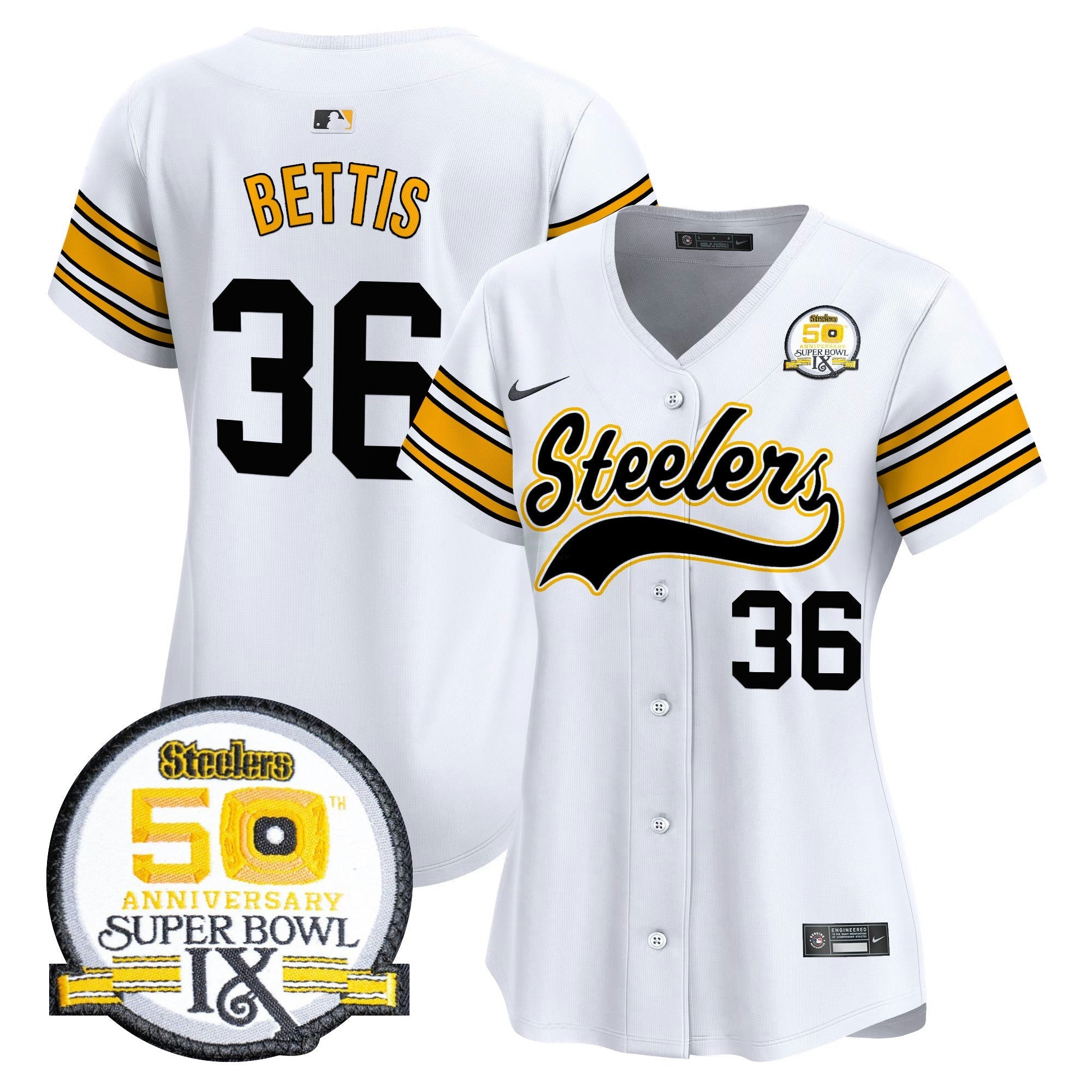 Camisa NFL Women’s 50th Anniversary Of Super Bowl IX Patch Vapor Premier Jersey