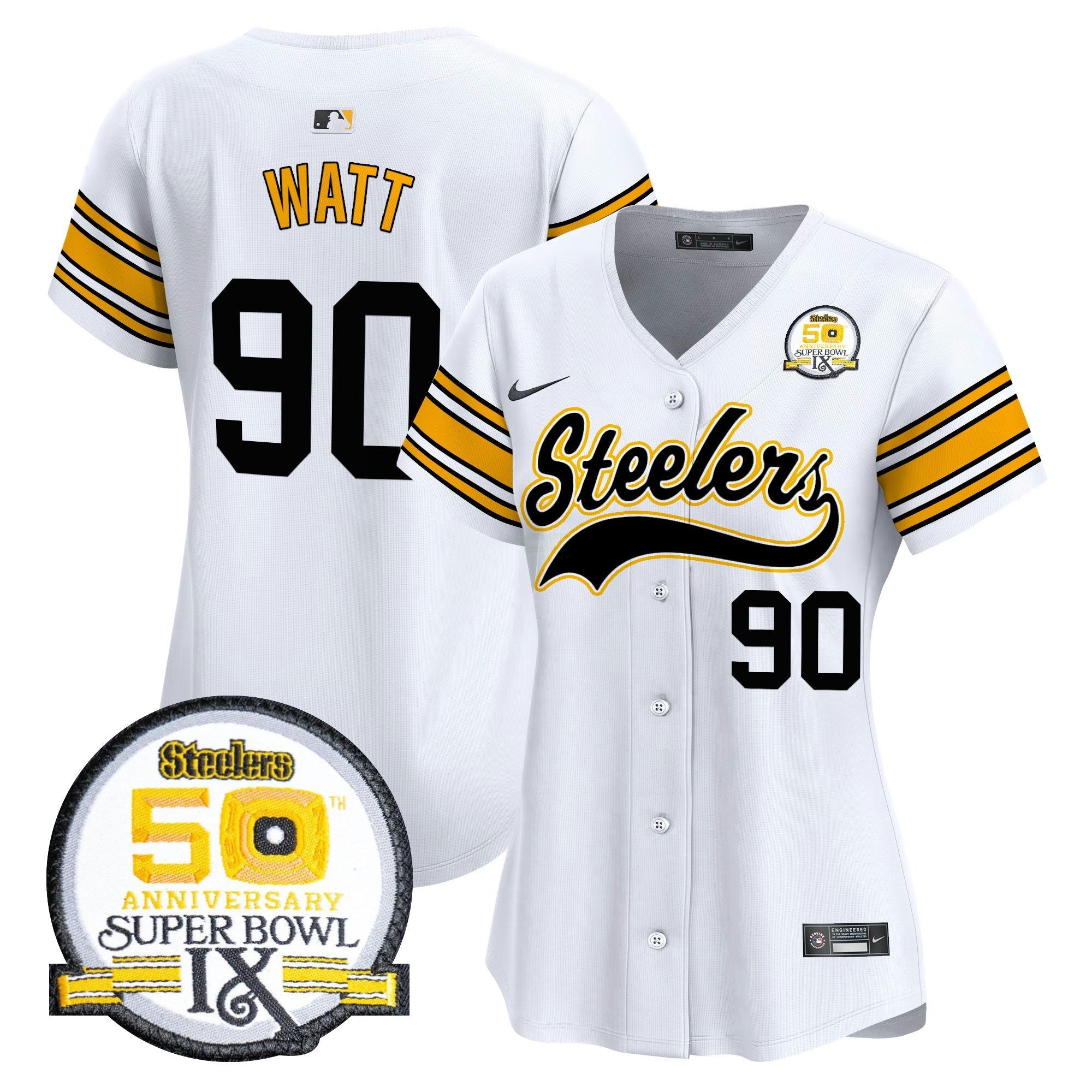 Camisa NFL Women’s 50th Anniversary Of Super Bowl IX Patch Vapor Premier Jersey