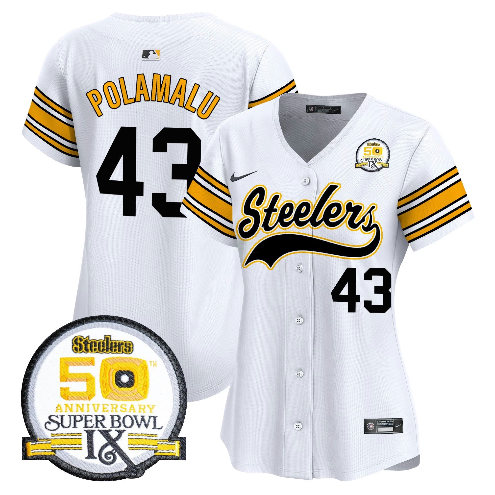 Camisa NFL Women’s 50th Anniversary Of Super Bowl IX Patch Vapor Premier Jersey