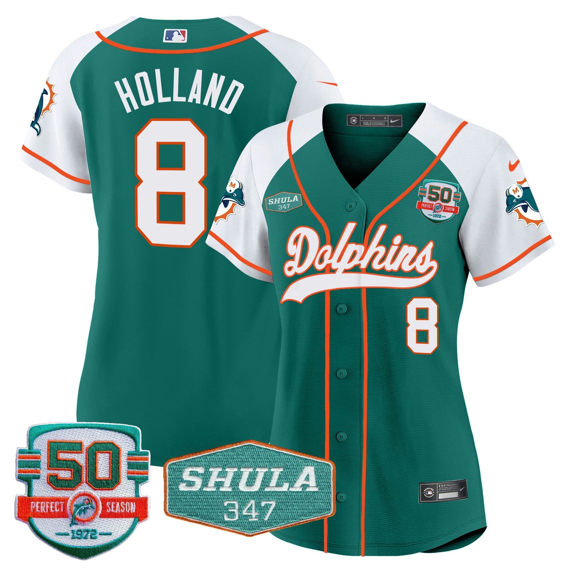 Camisa NFL Women’s 50th & Don Shula 347 Memorial Patch Jersey