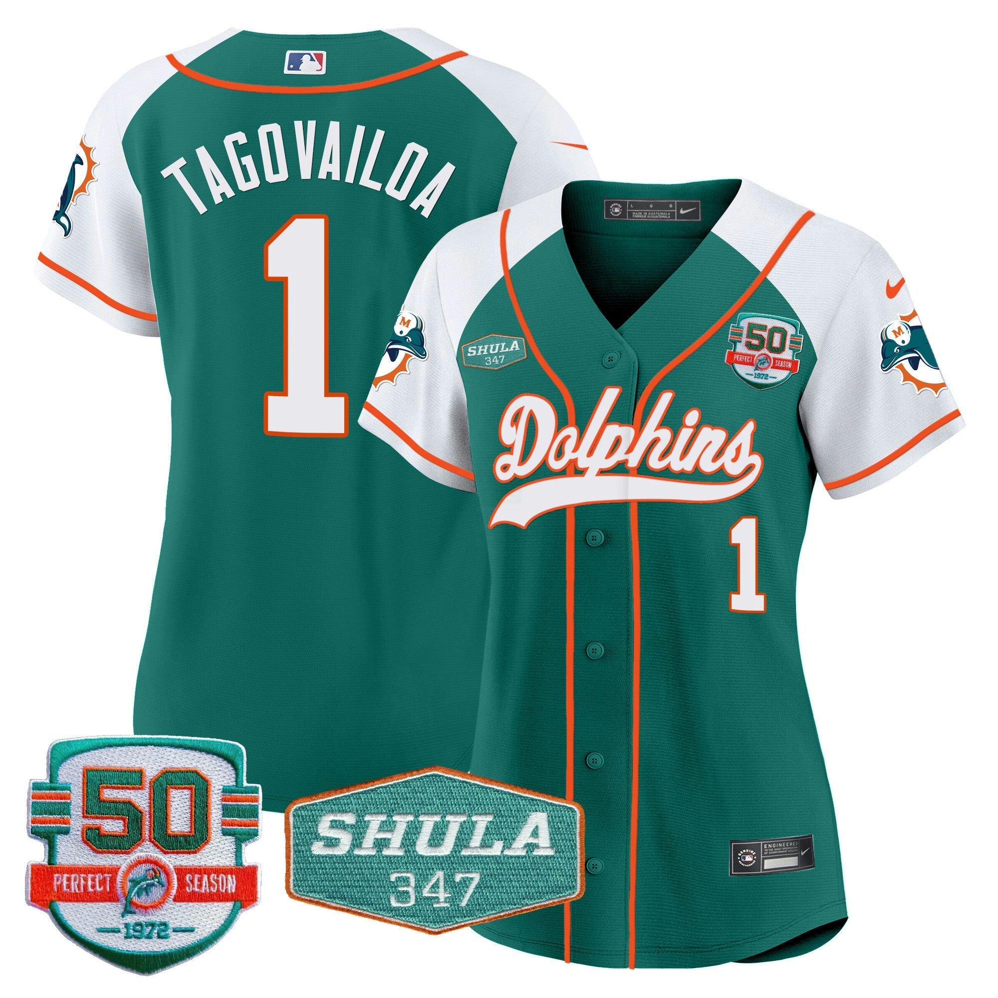 Camisa NFL Women’s 50th & Don Shula 347 Memorial Patch Jersey