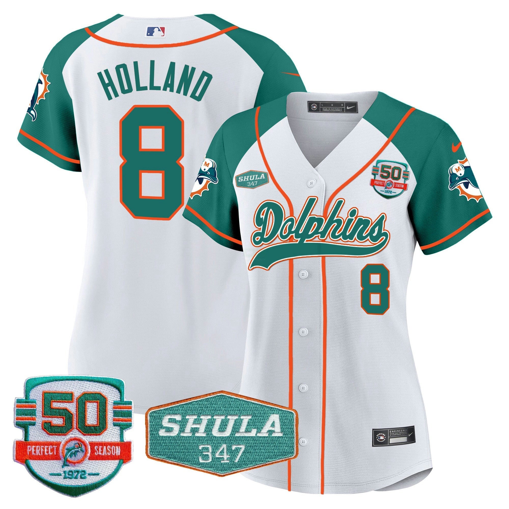 Camisa NFL Women’s 50th & Don Shula 347 Memorial Patch Jersey