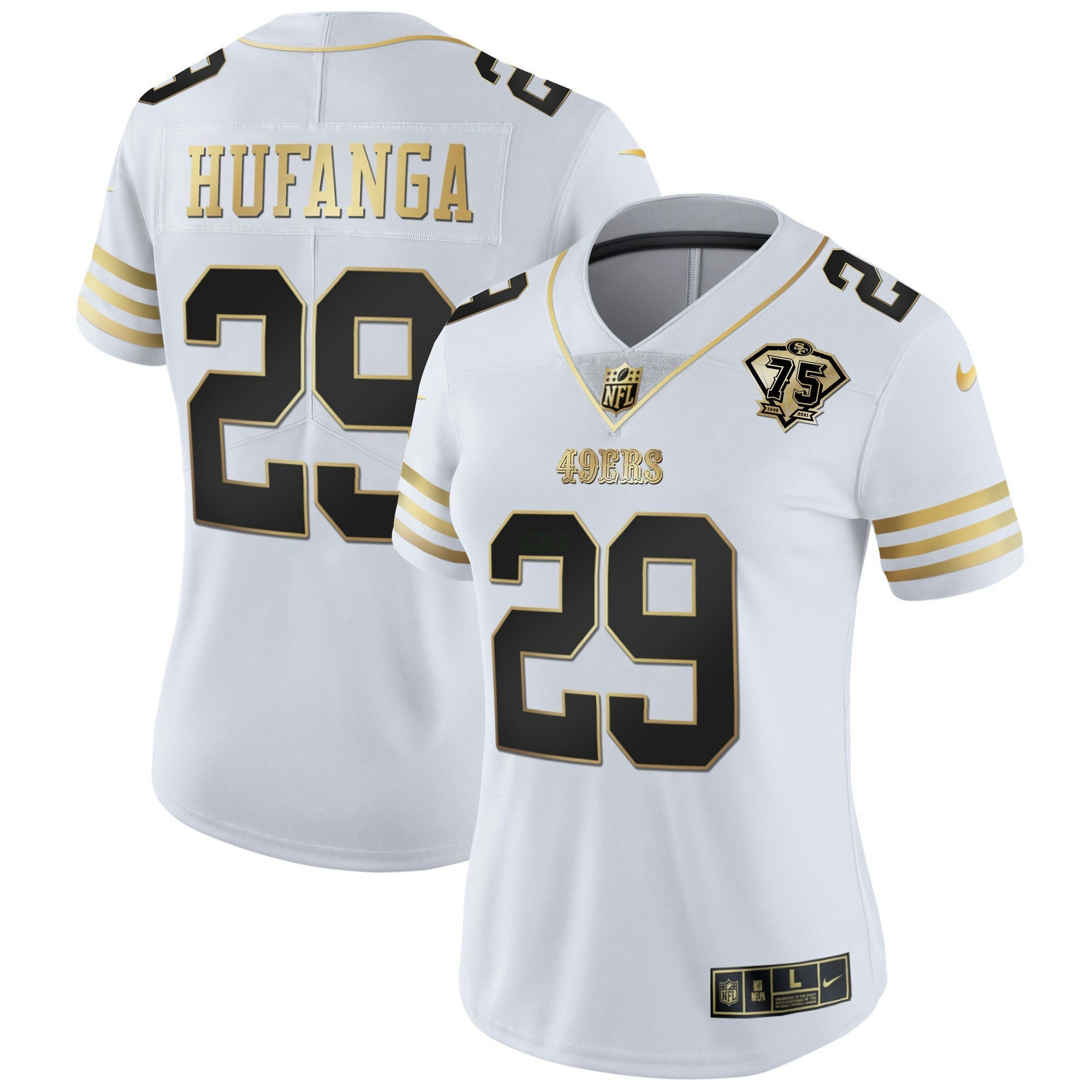 Camisa NFL Women’s 75th Anniversary Patch Vapor Dourada Jersey