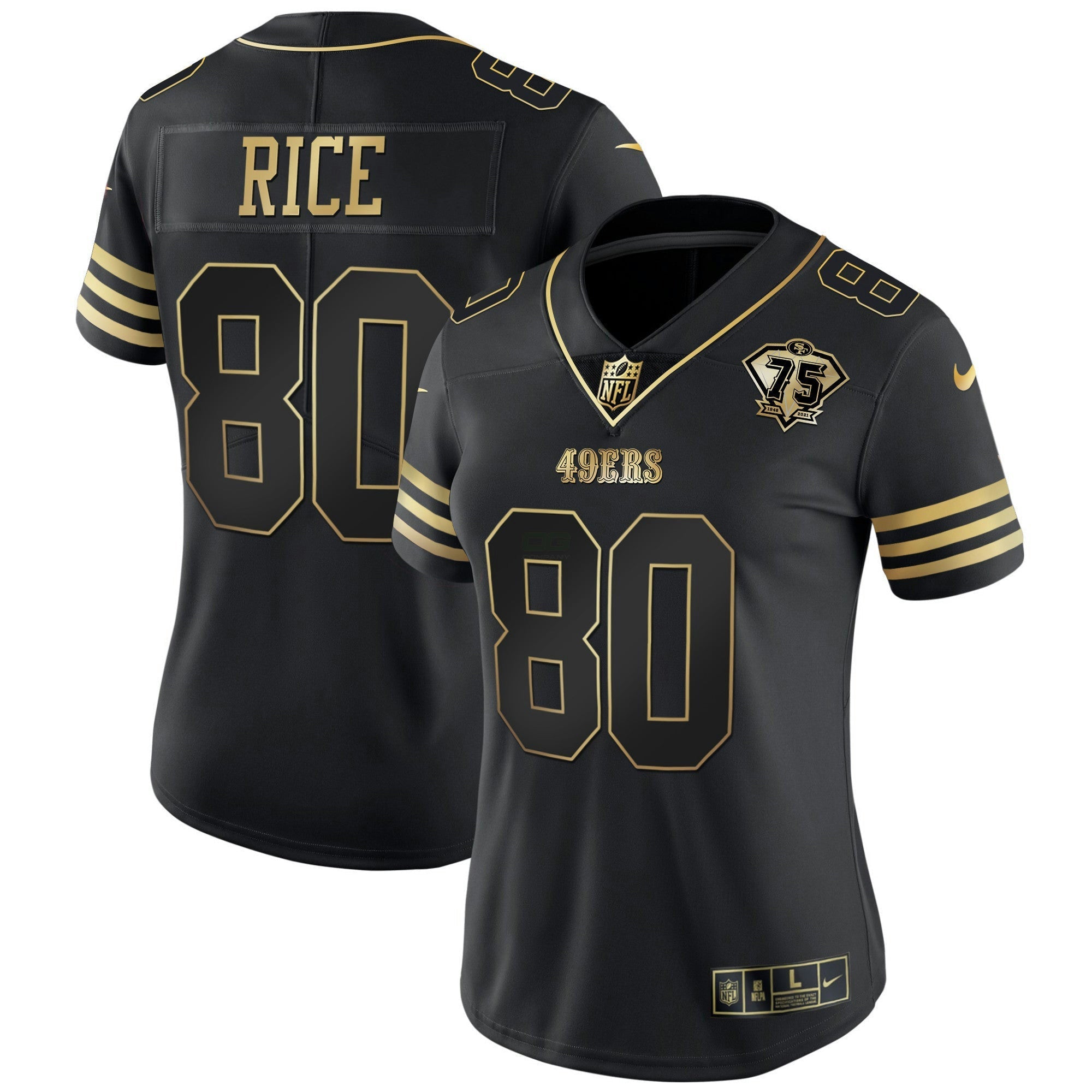 Camisa NFL Women’s 75th Anniversary Patch Vapor Dourada Jersey
