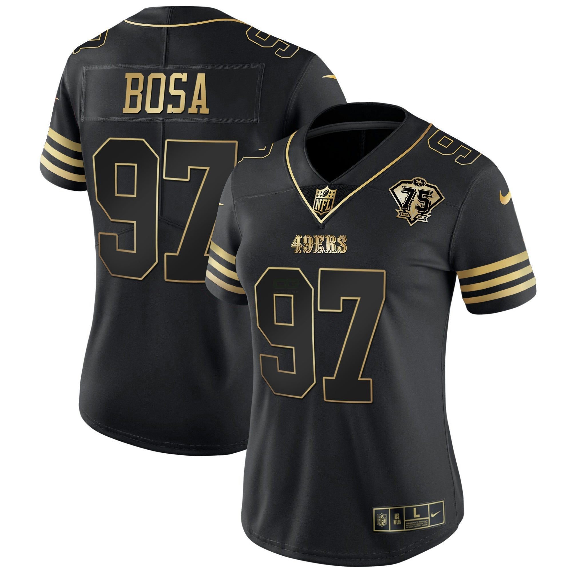Camisa NFL Women’s 75th Anniversary Patch Vapor Dourada Jersey